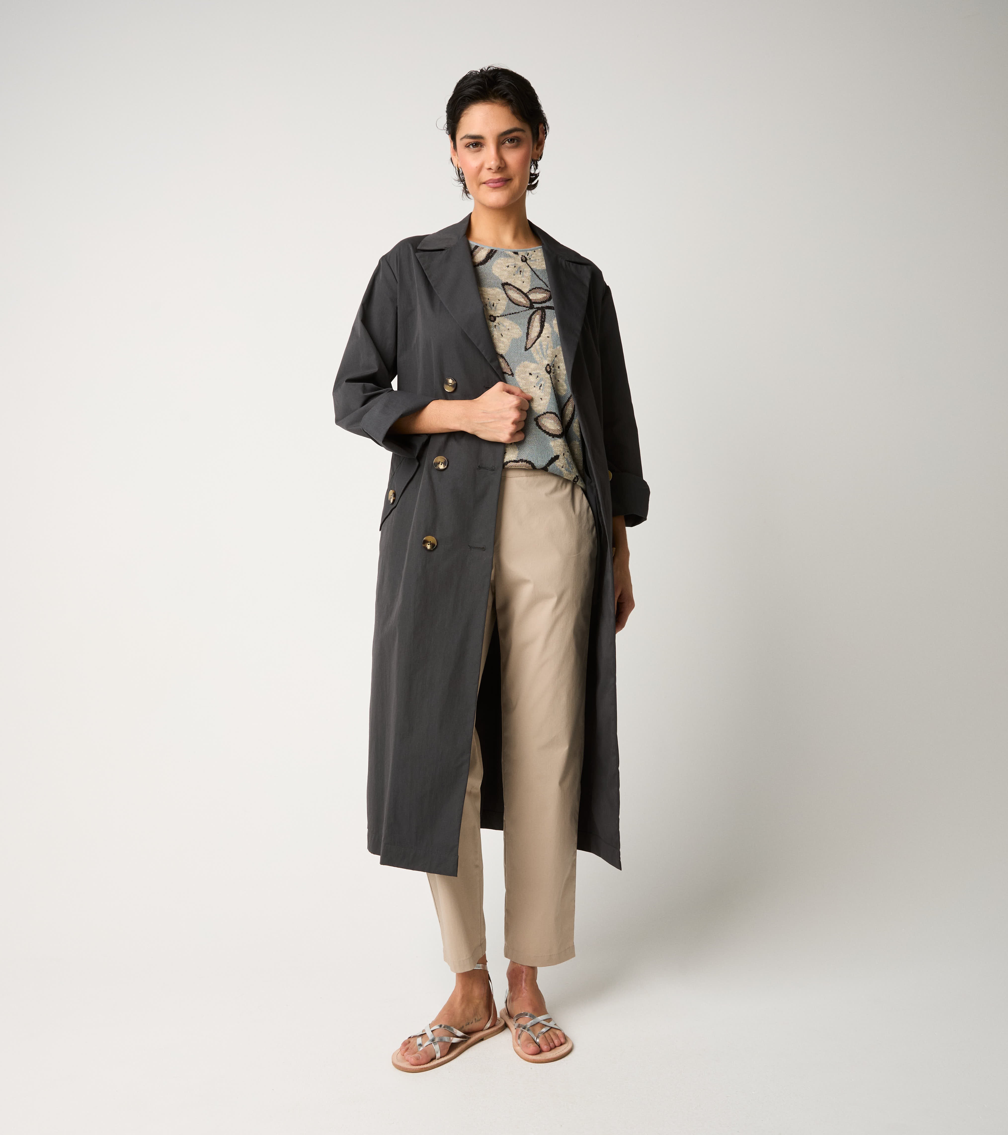 Trench doppiopetto antigoccia lavagna