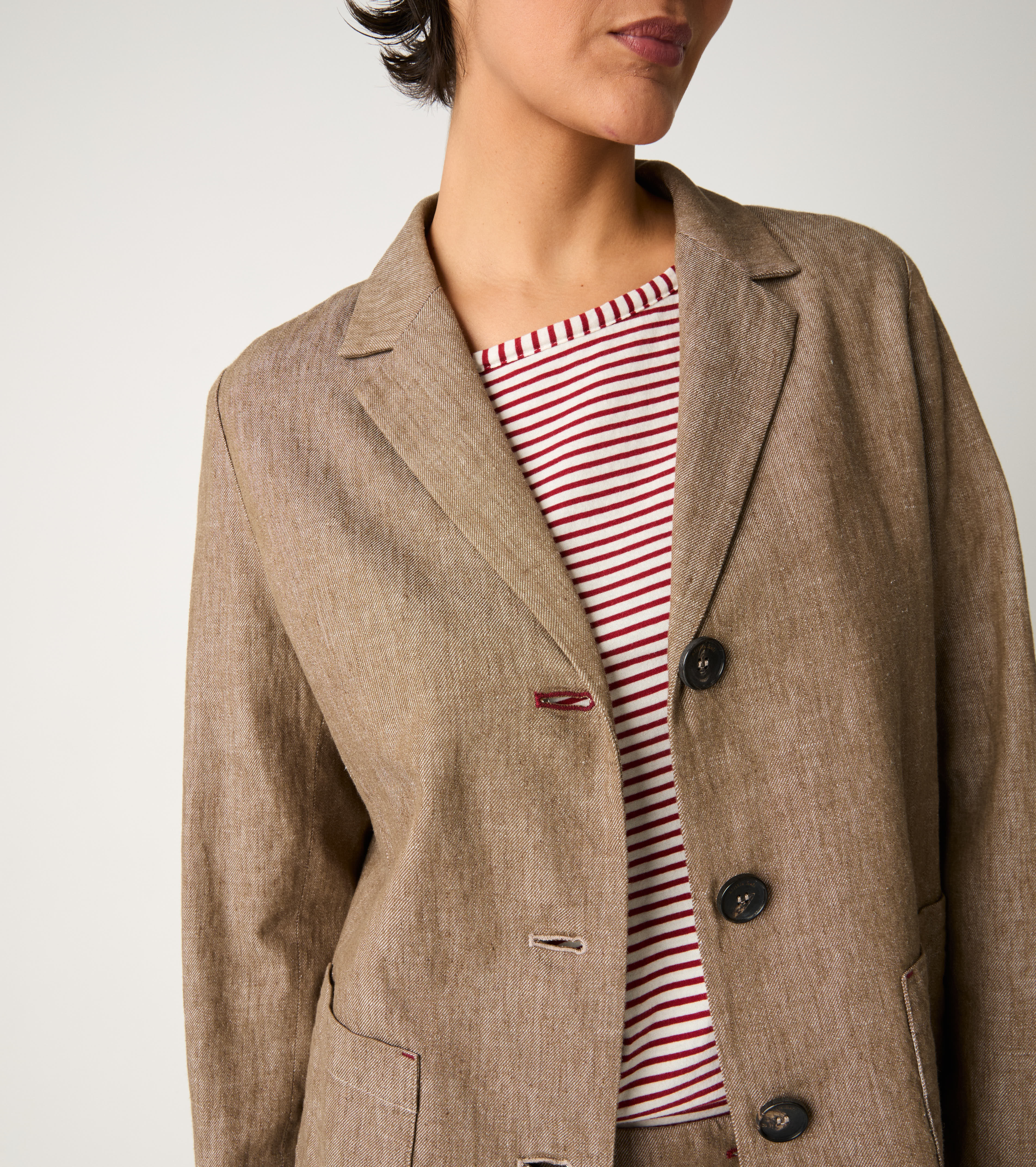 Beaver linen blend single-breasted blazer