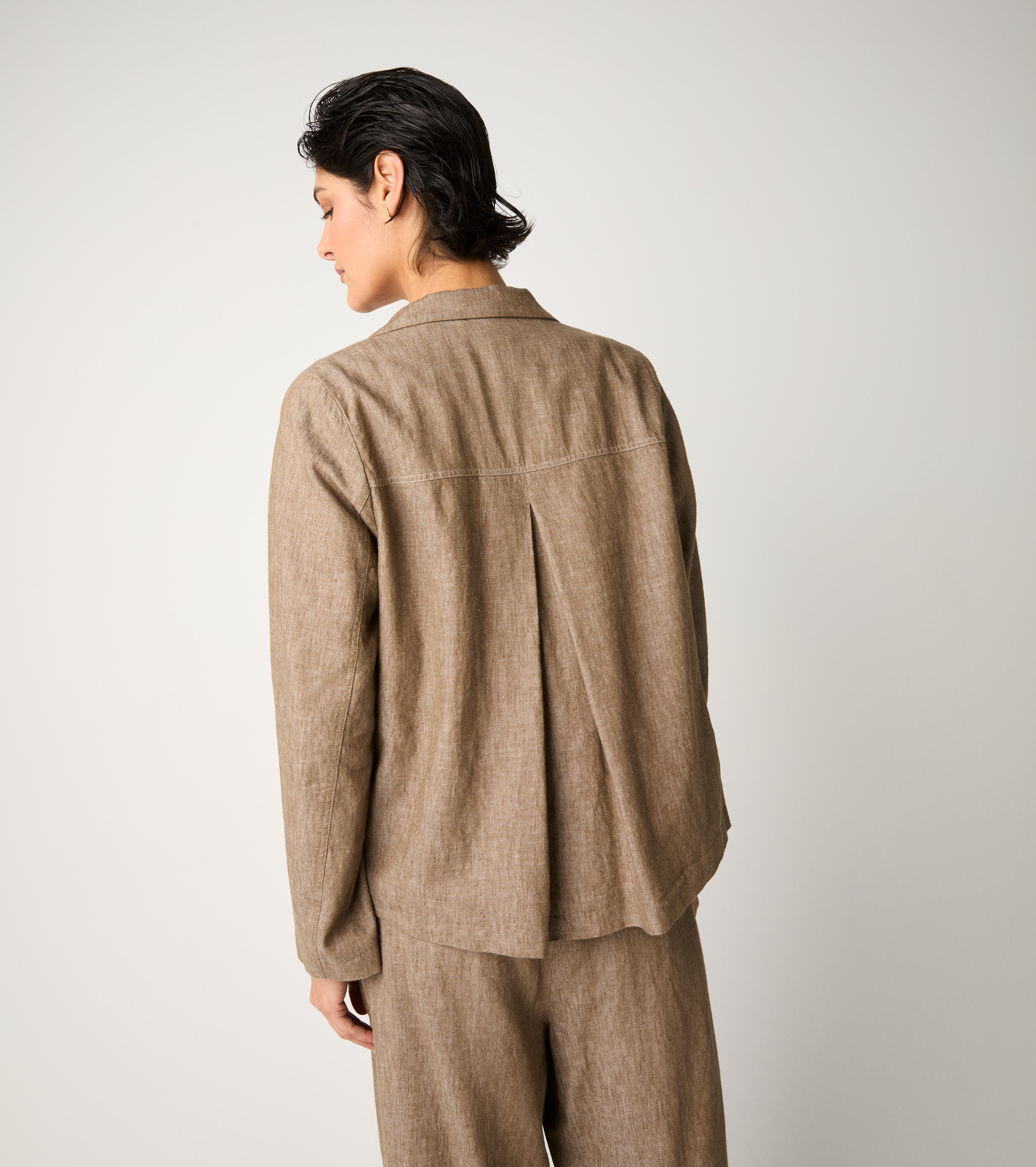 Beaver linen blend single-breasted blazer