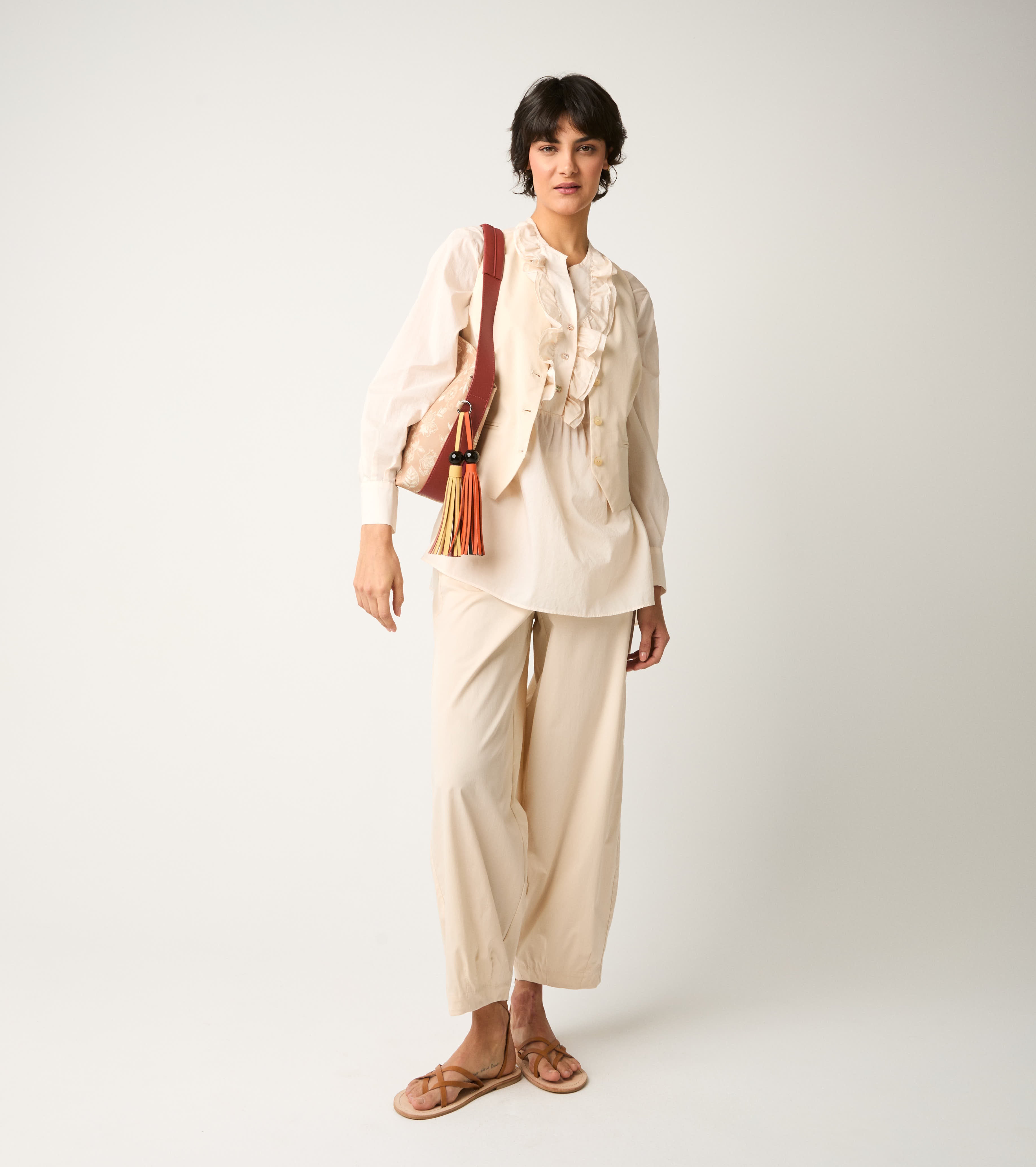 Gilet con bottoni e scollo a V wine