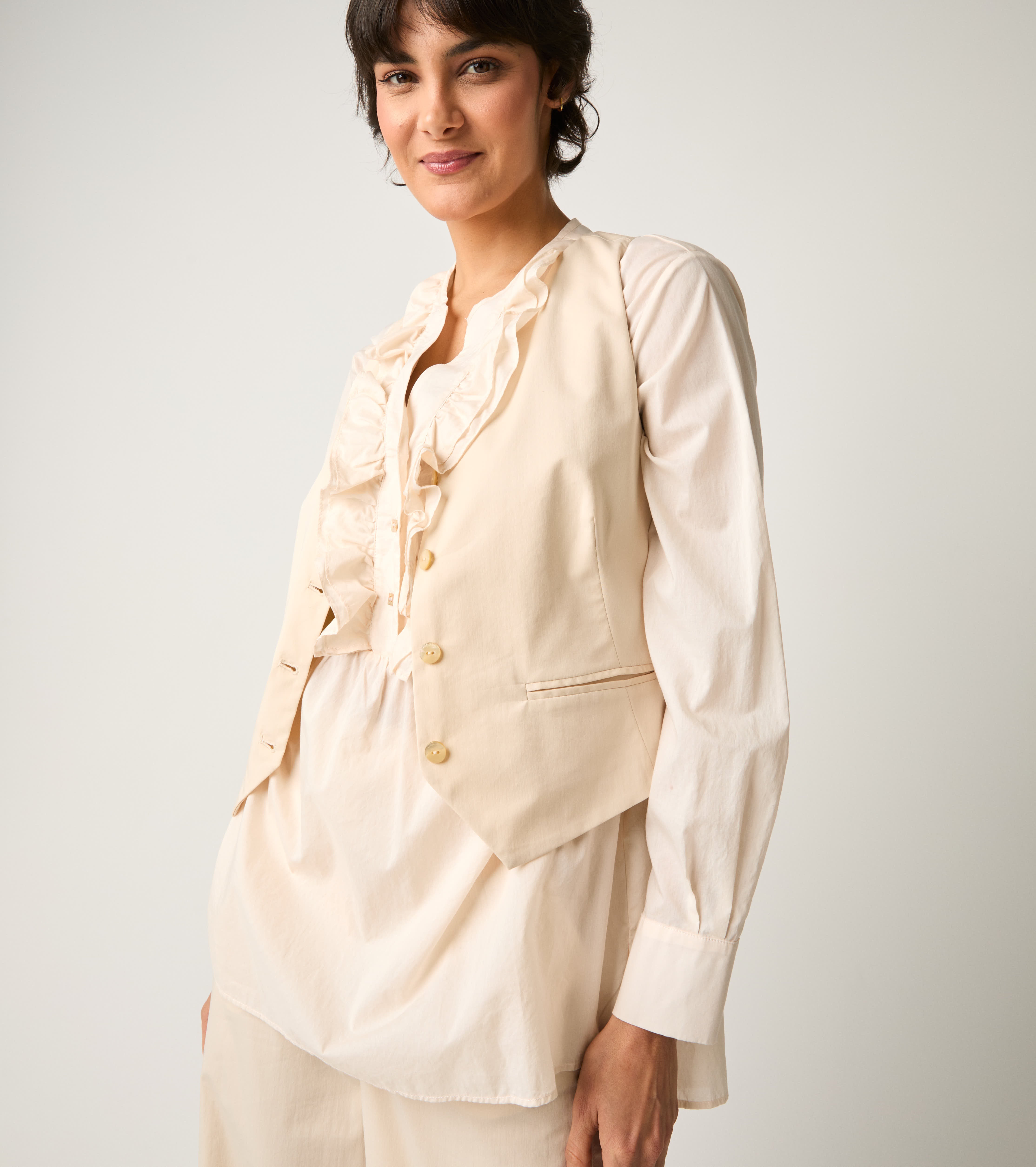 Gilet con bottoni e scollo a V wine