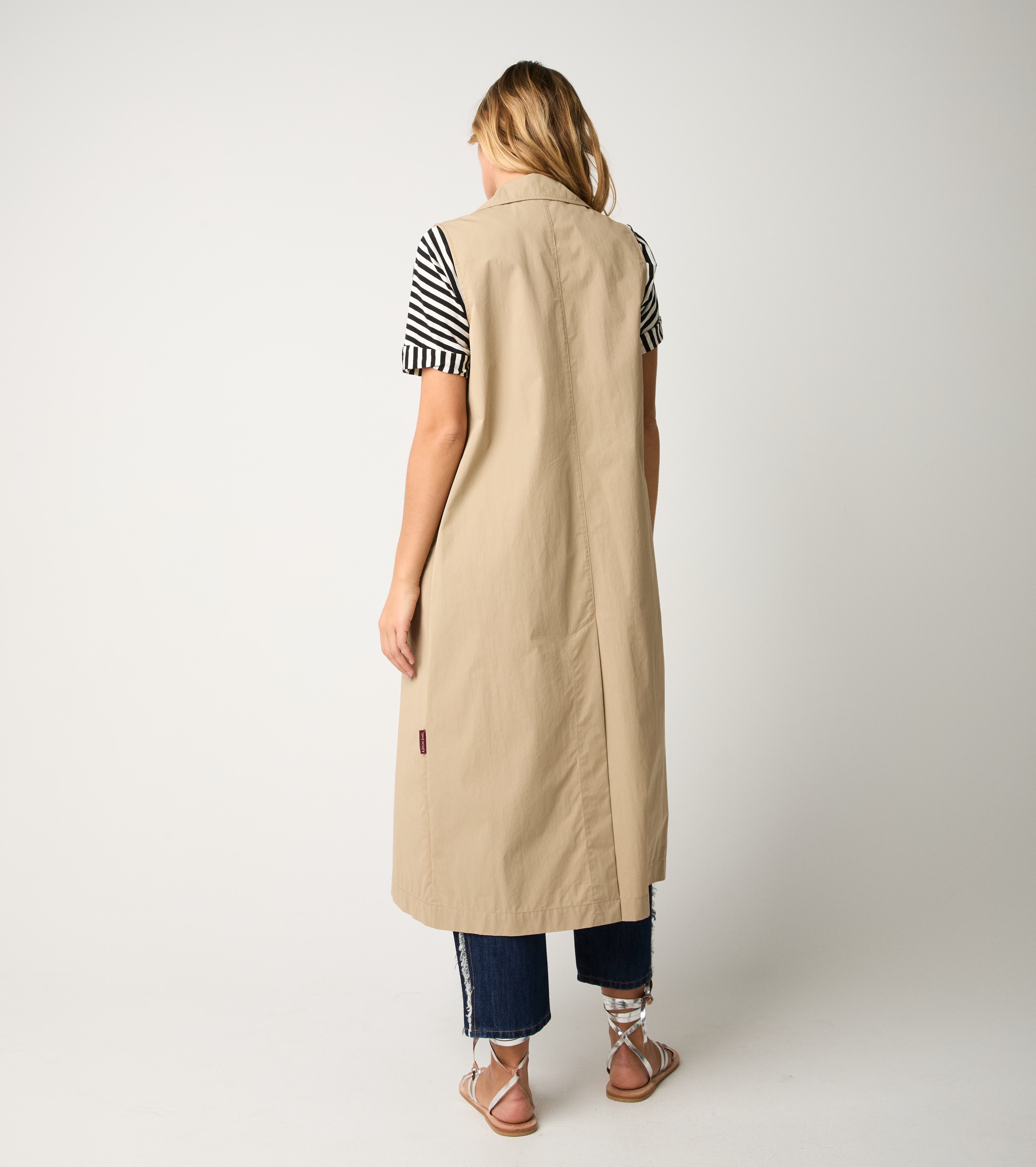 Gilet lungo in cotone antigoccia corda