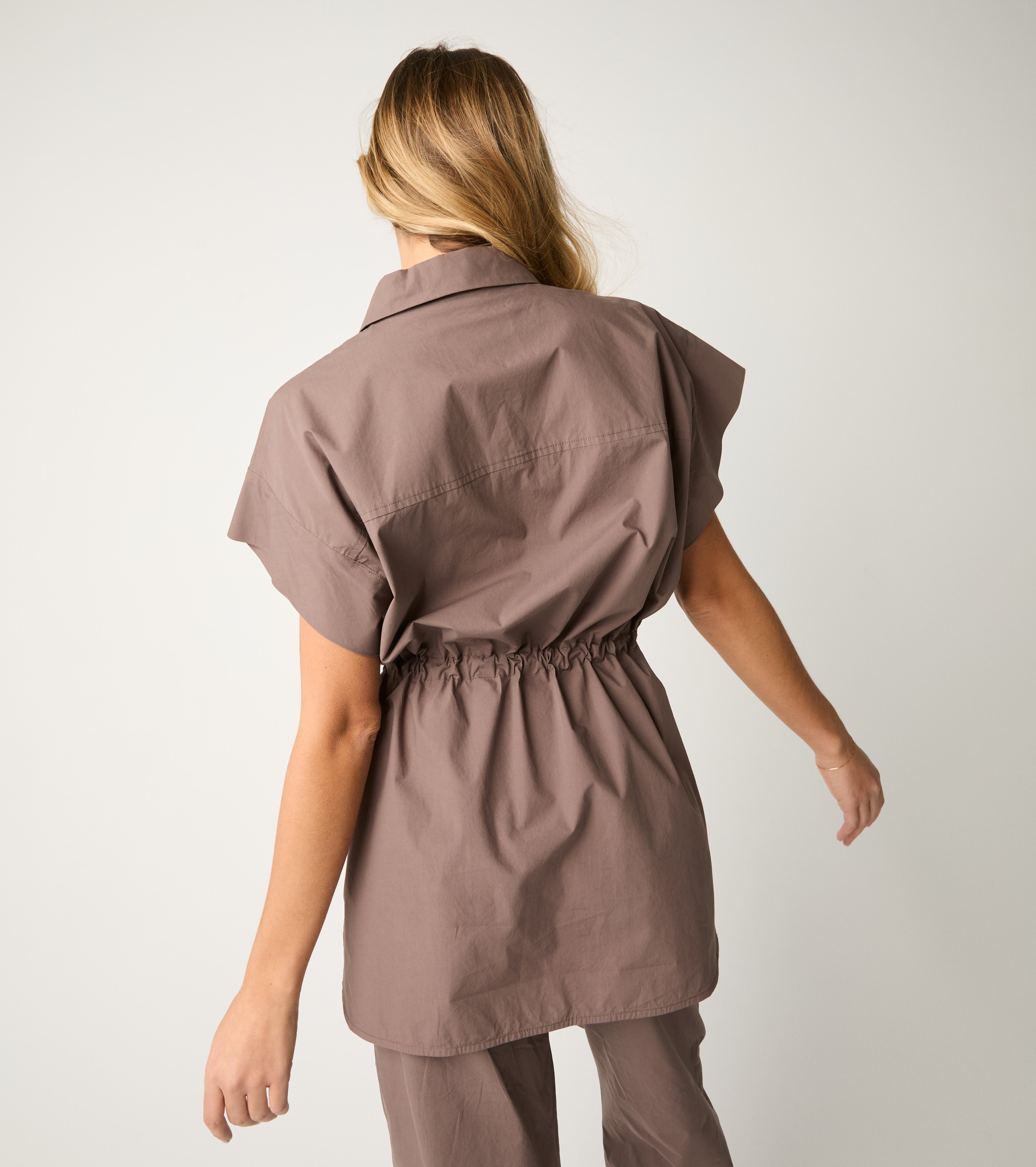 Saharan jacket with short cocoa sleeves