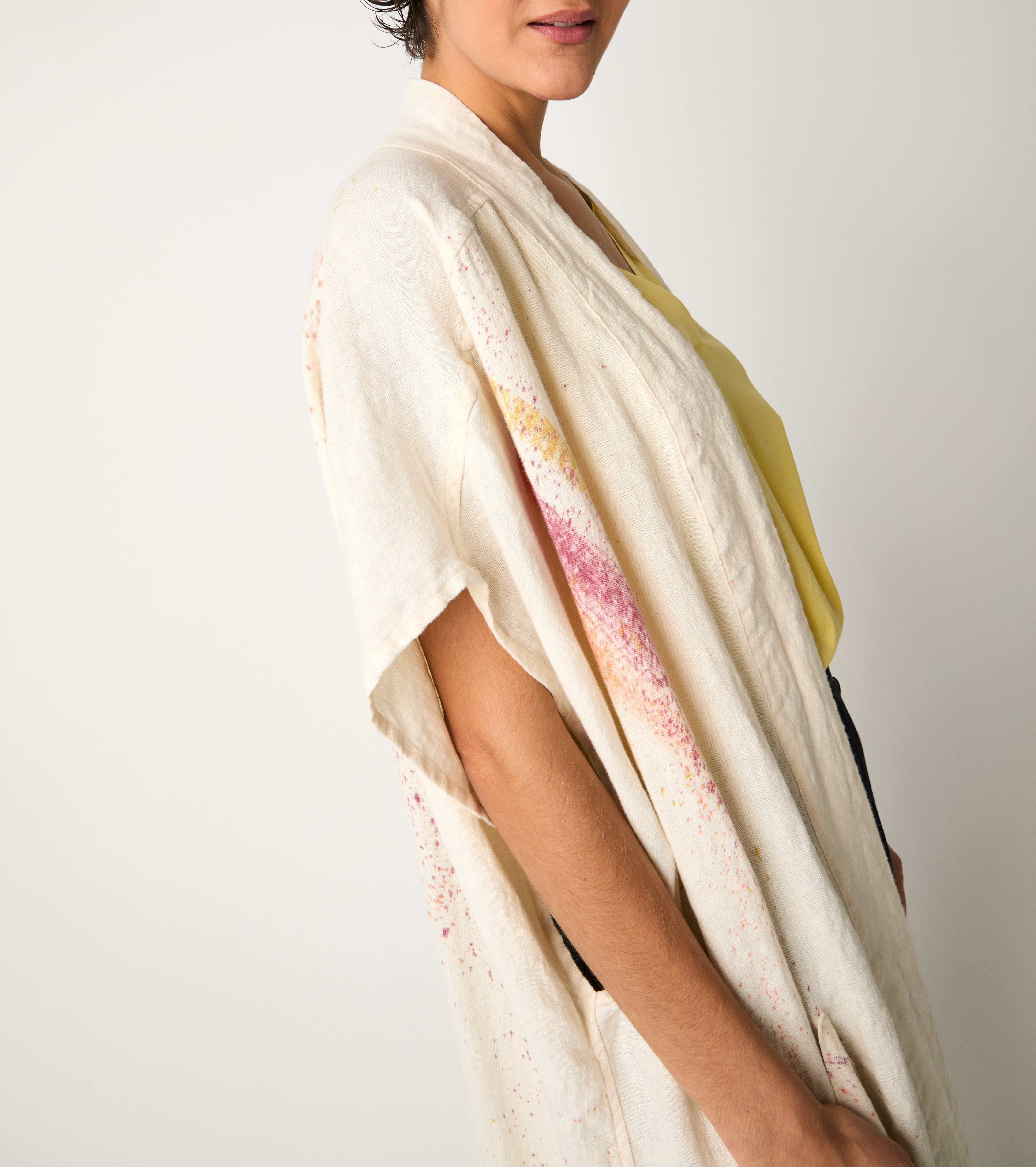 Long kimono jacket with tribal print