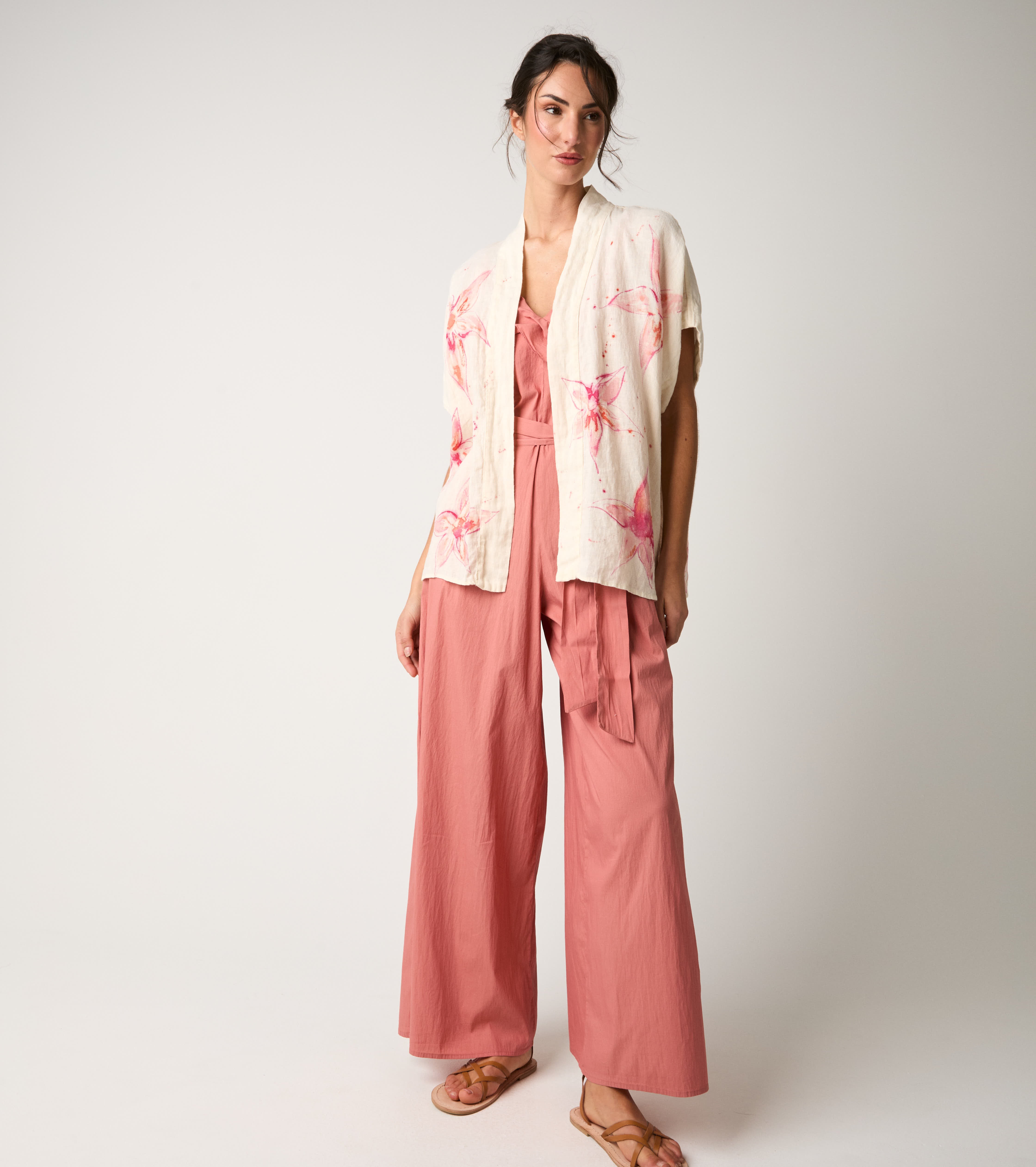 Floral print kimono jacket