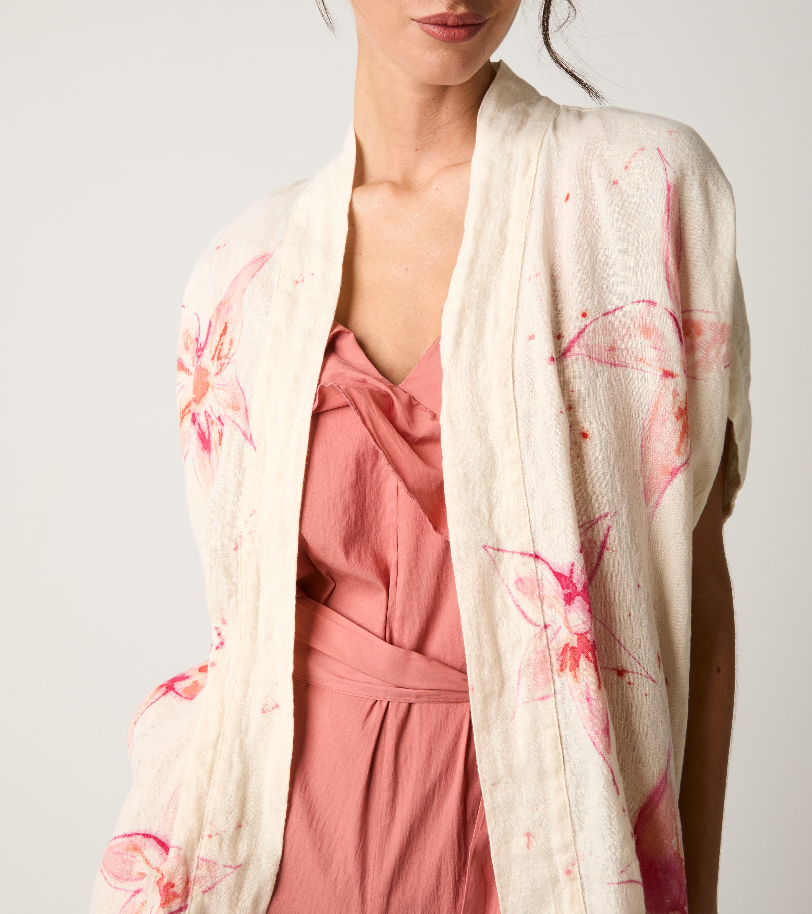 Floral print kimono jacket