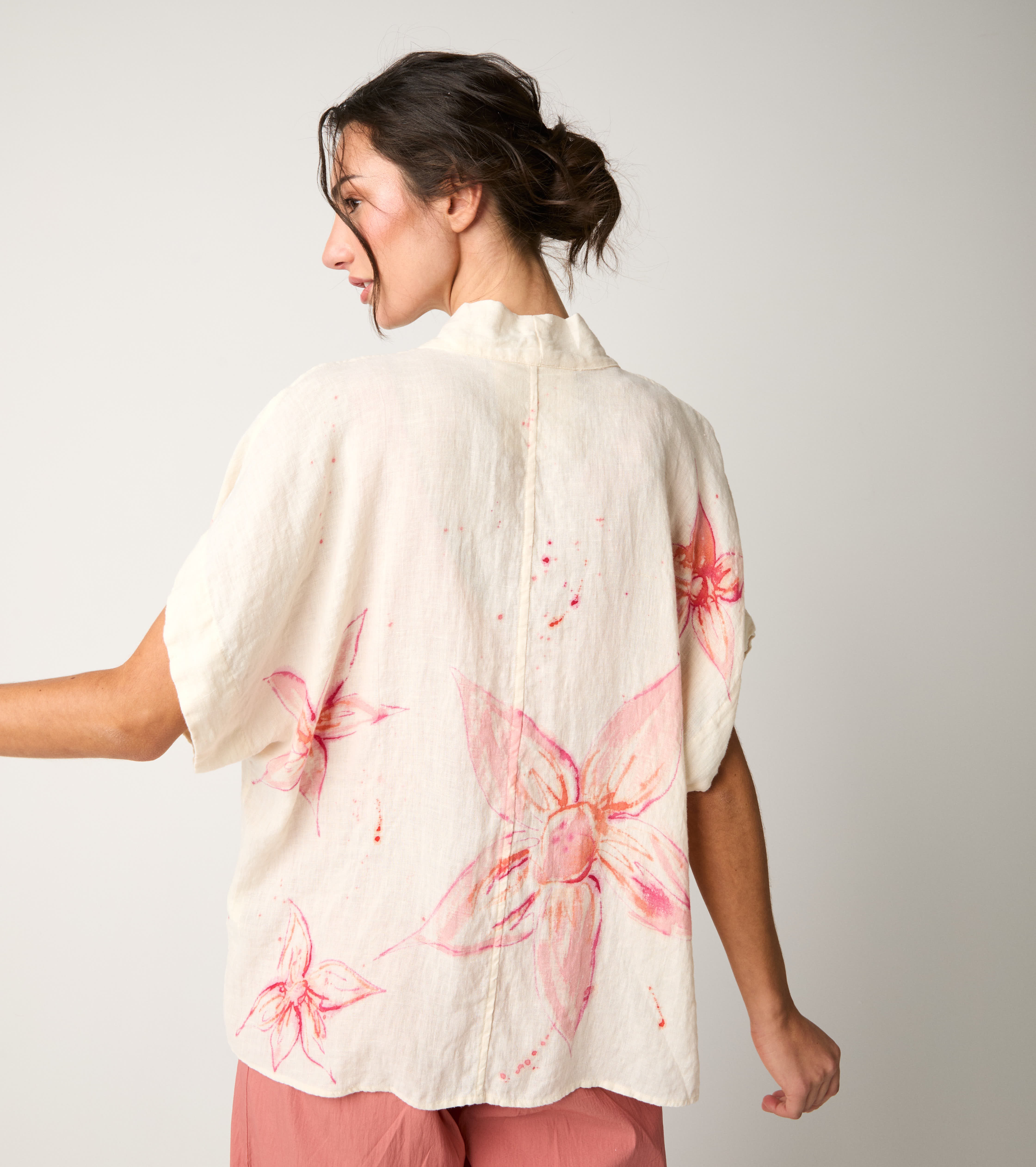 Floral print kimono jacket