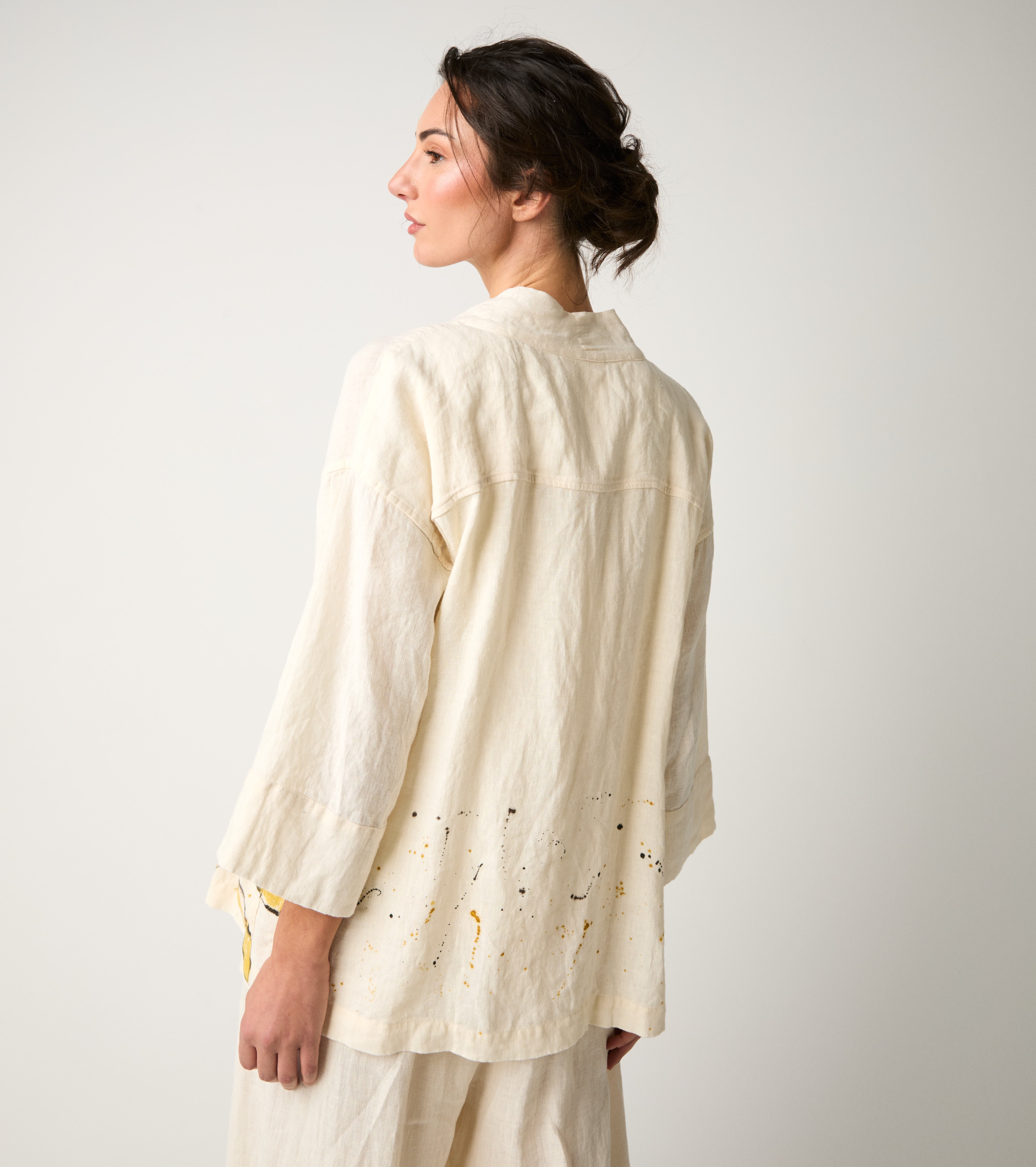 Giacca kimono con stampa floreale fiori