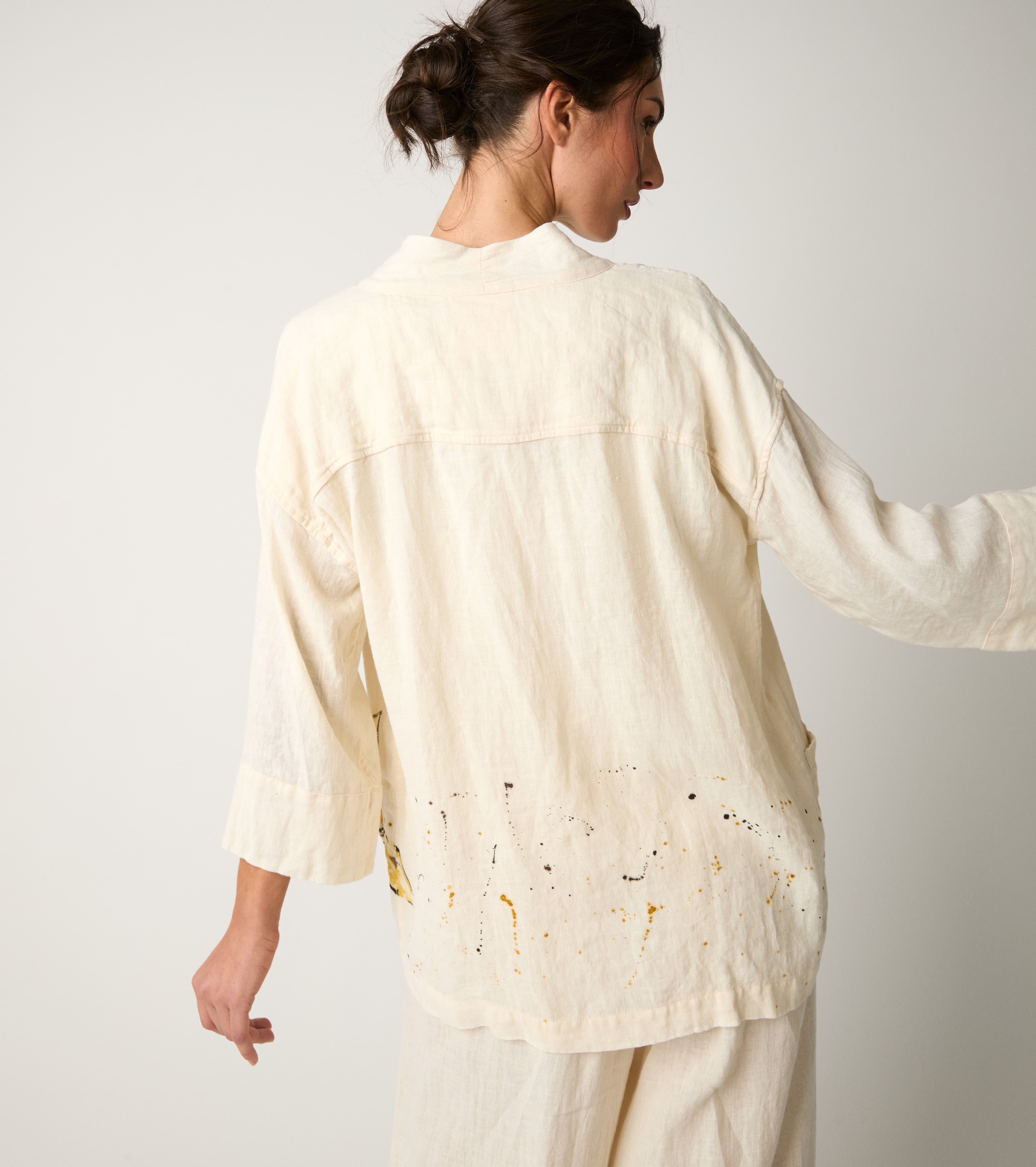 Giacca kimono con stampa floreale fiori