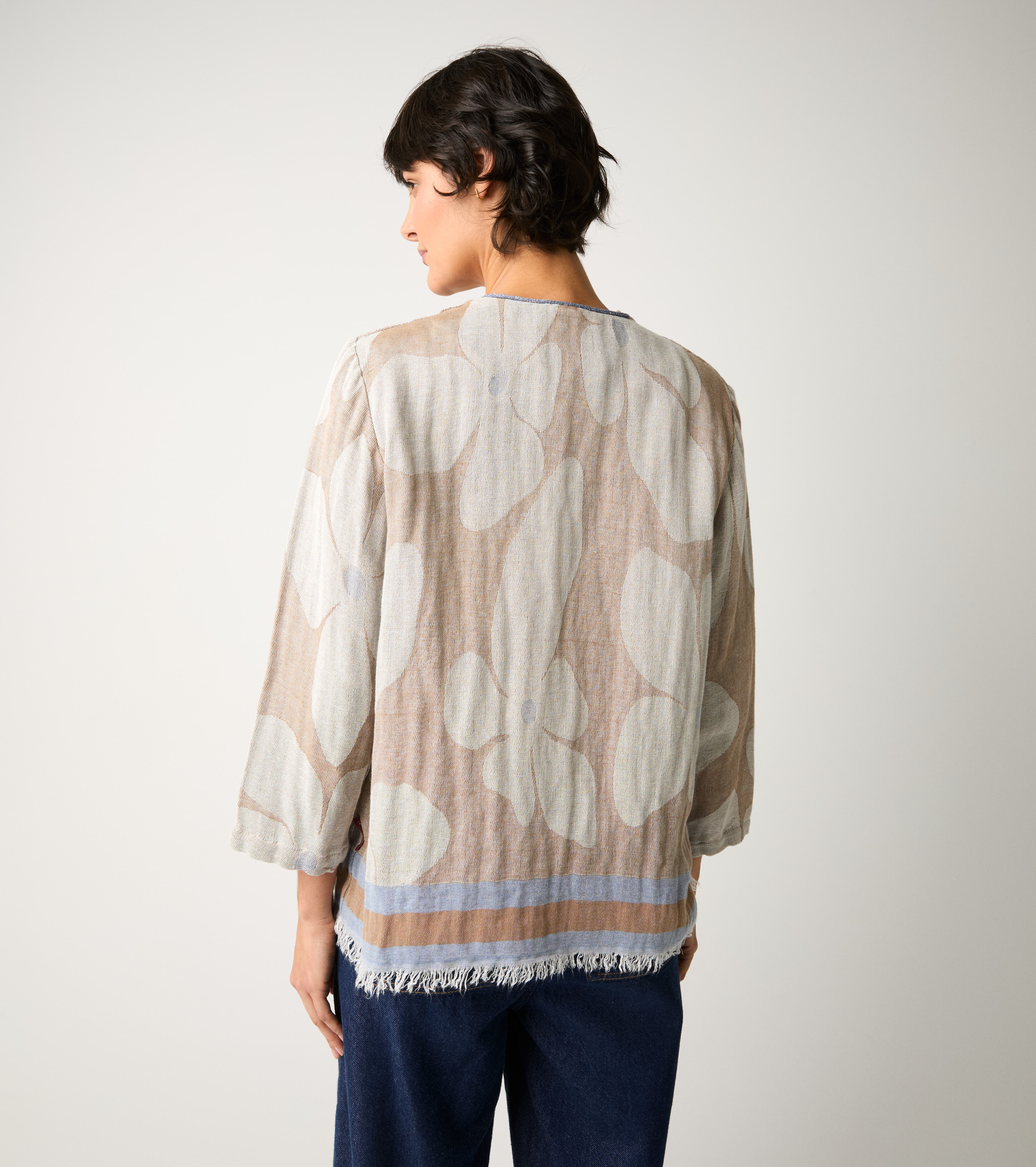 Яке от велурен памук с жакард