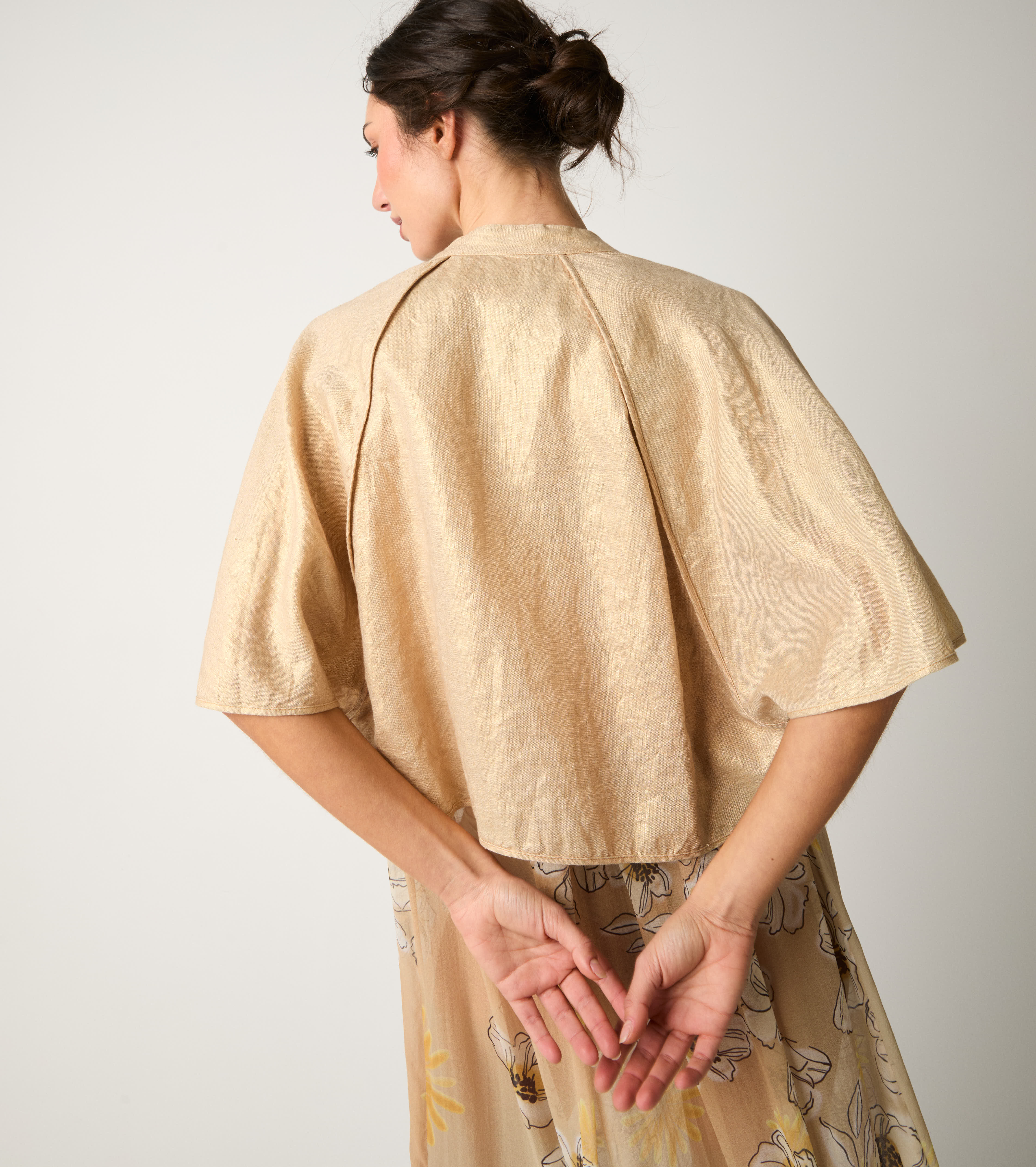 Giacca kimono con maniche a tre quarti gold
