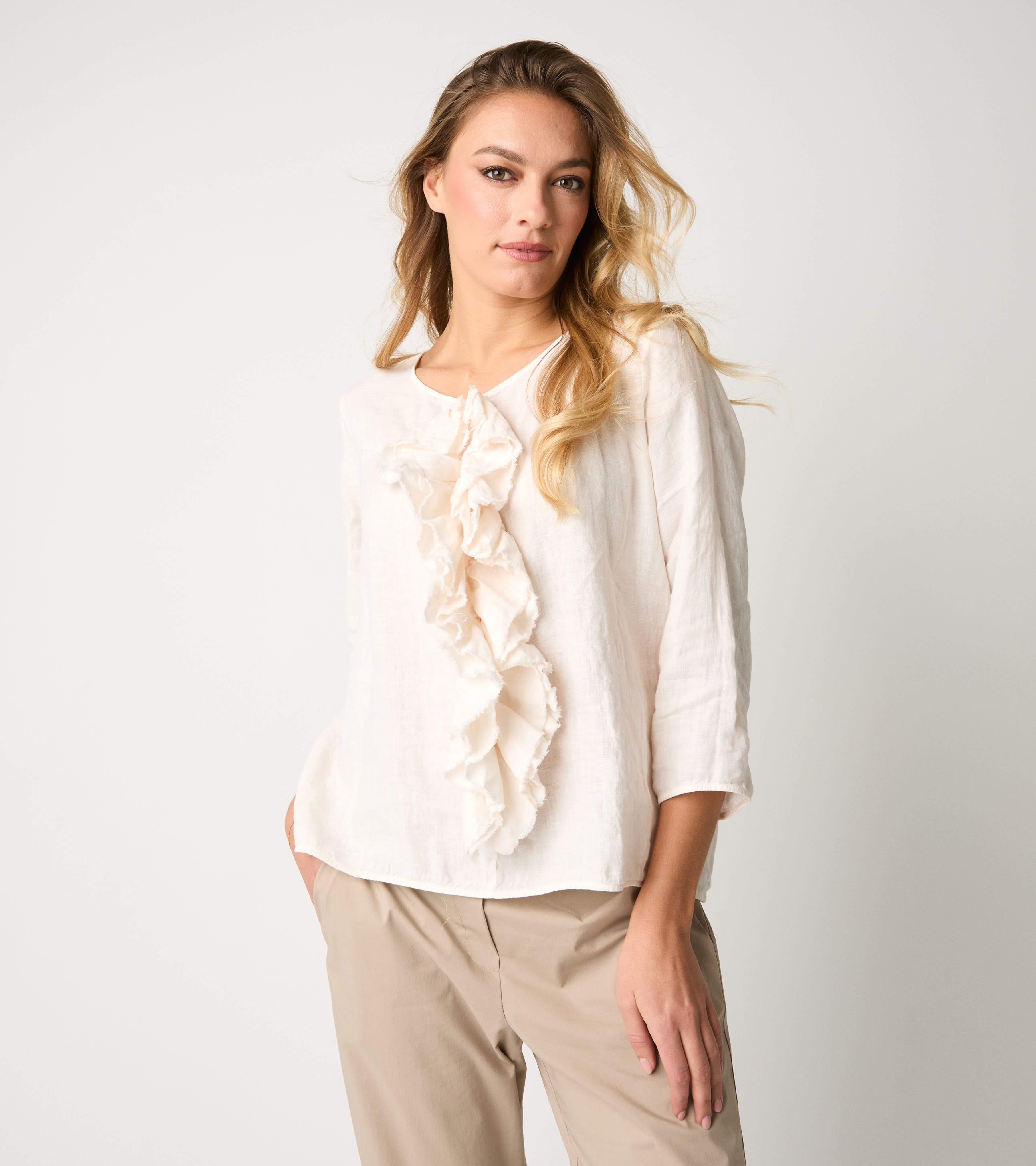 Blusa con rouches salina