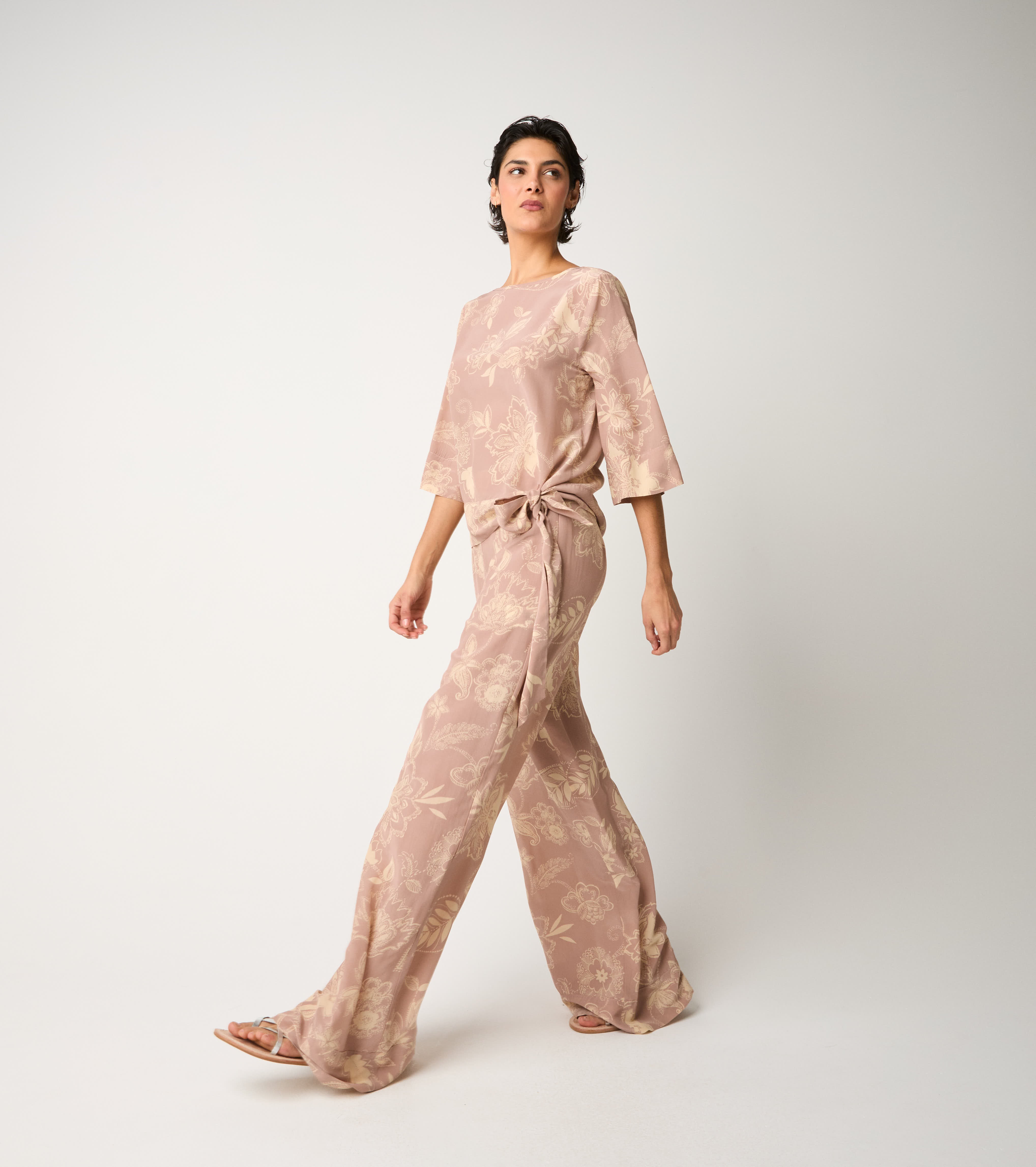 Blusa con stampa paisley floreale fiore