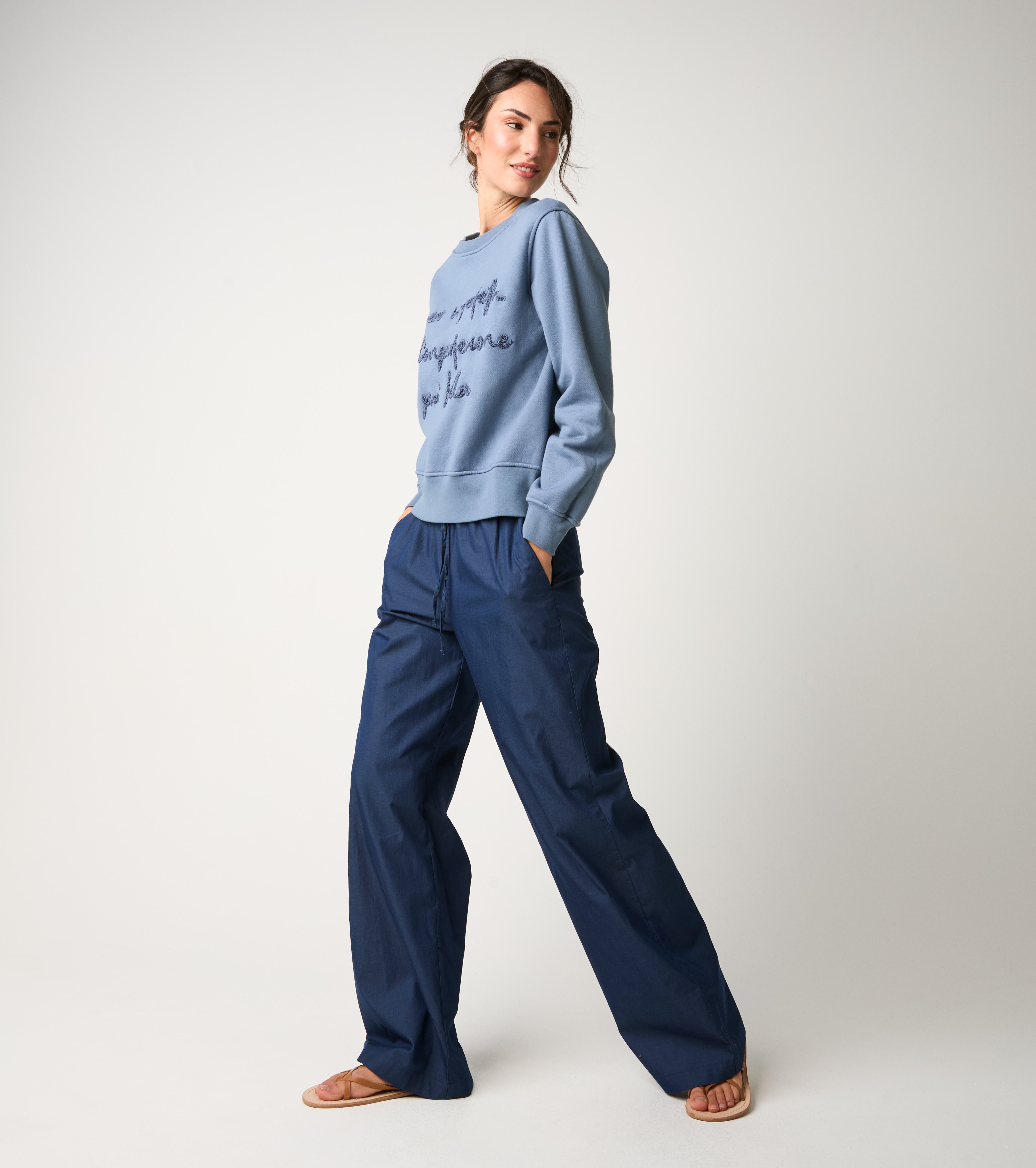 Felpa girocollo con lettering selce