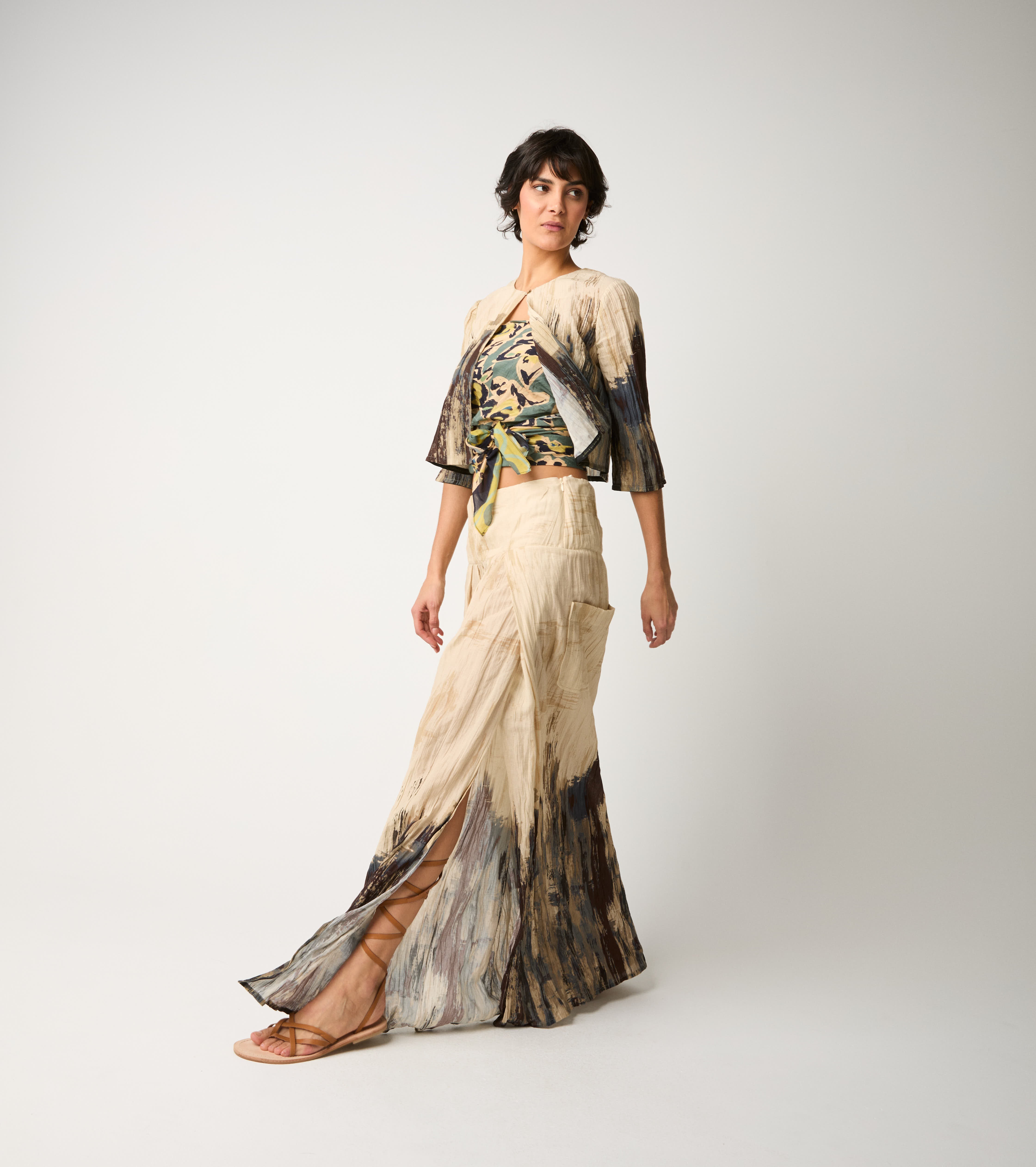 Gonna lunga con spacco spennellate