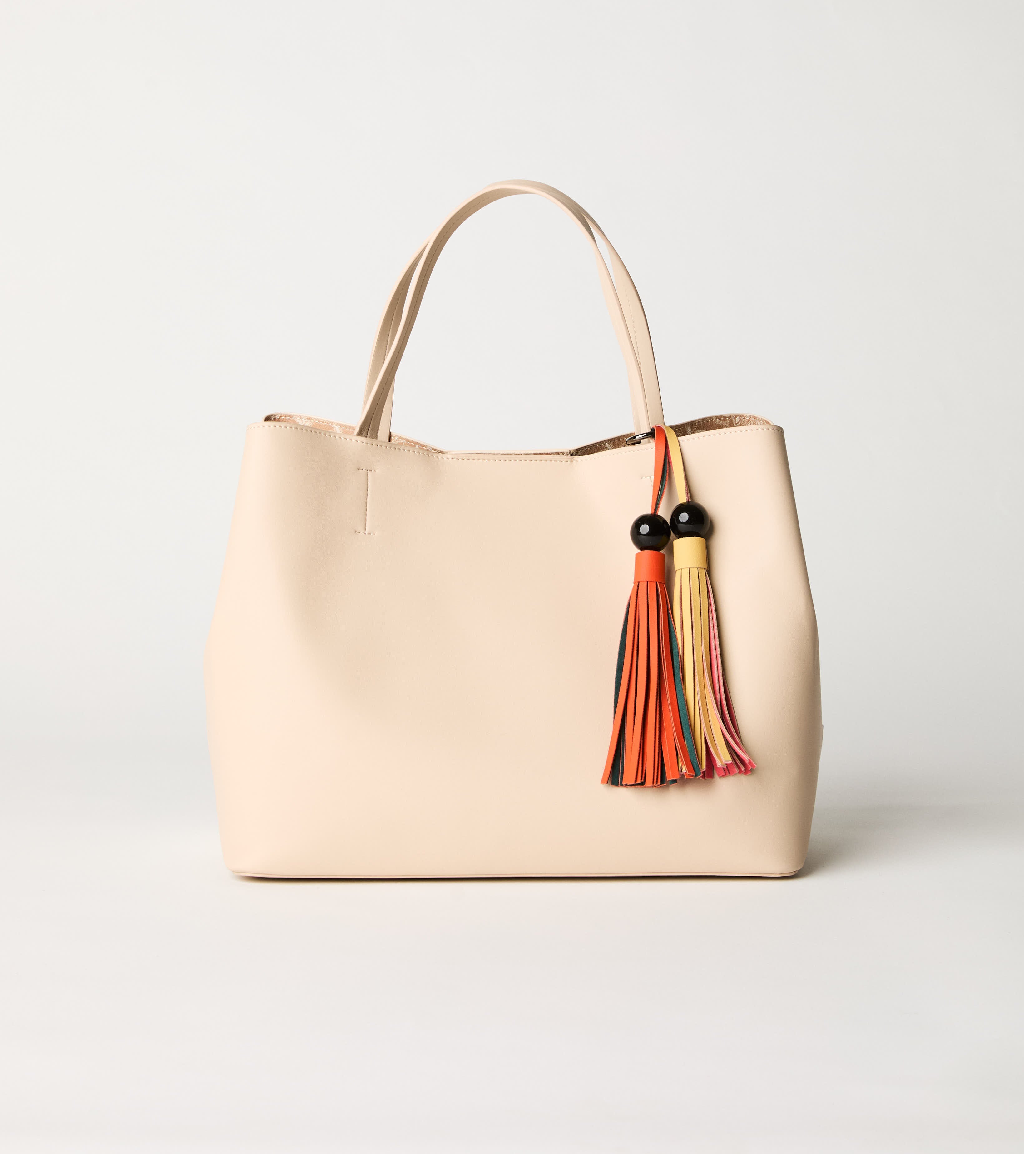 Borsa shopping con charms nappine burro