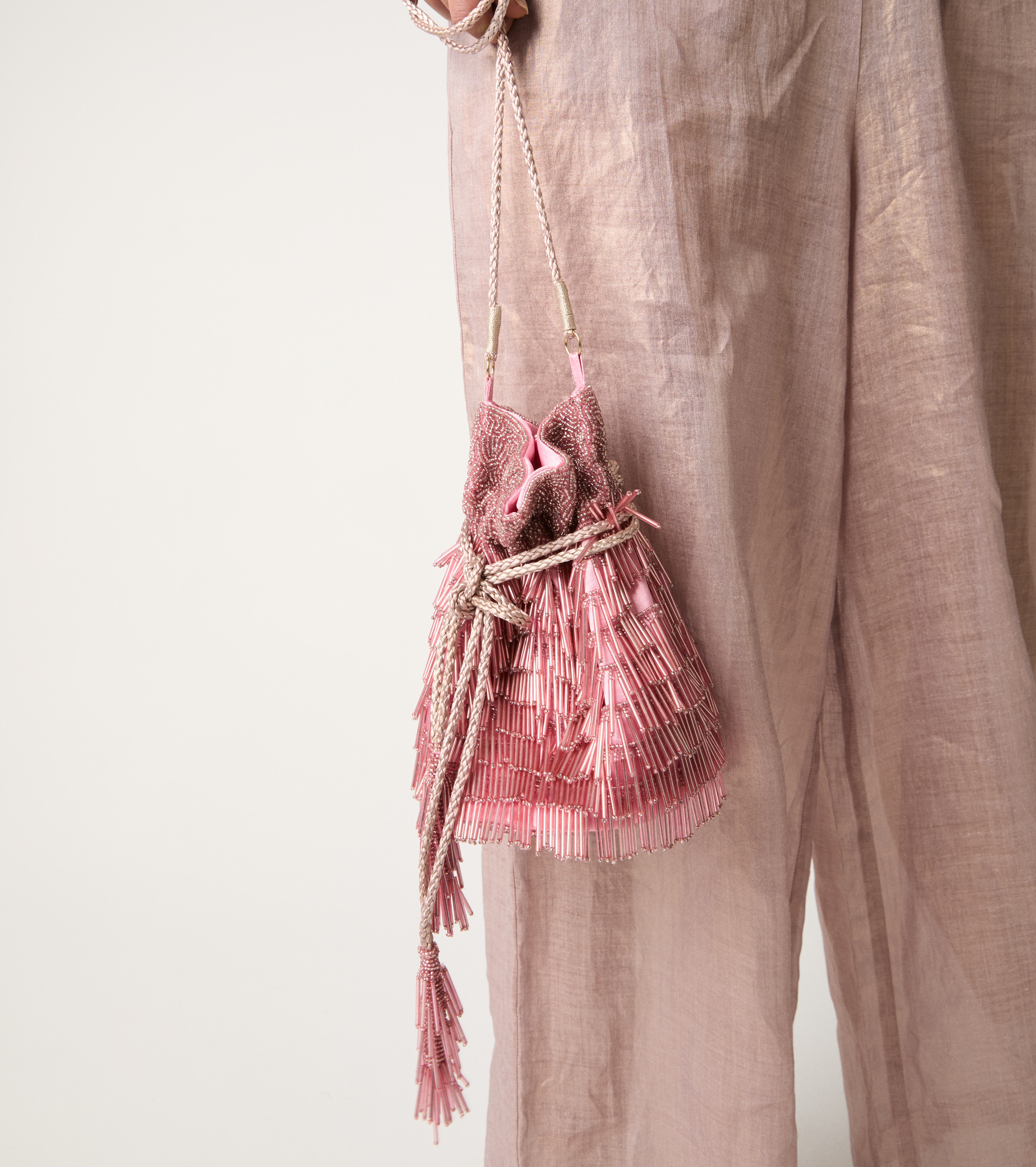 Borsa a secchiello con doppi manici punch