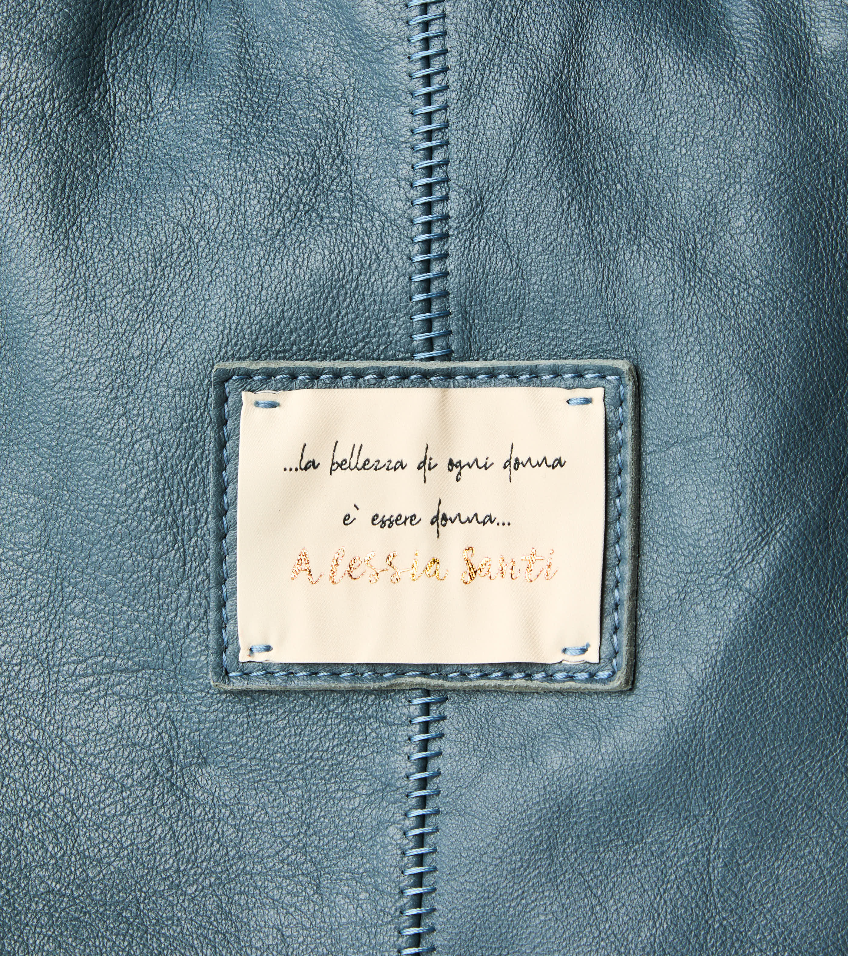 Borsa shopping con patch logata selce