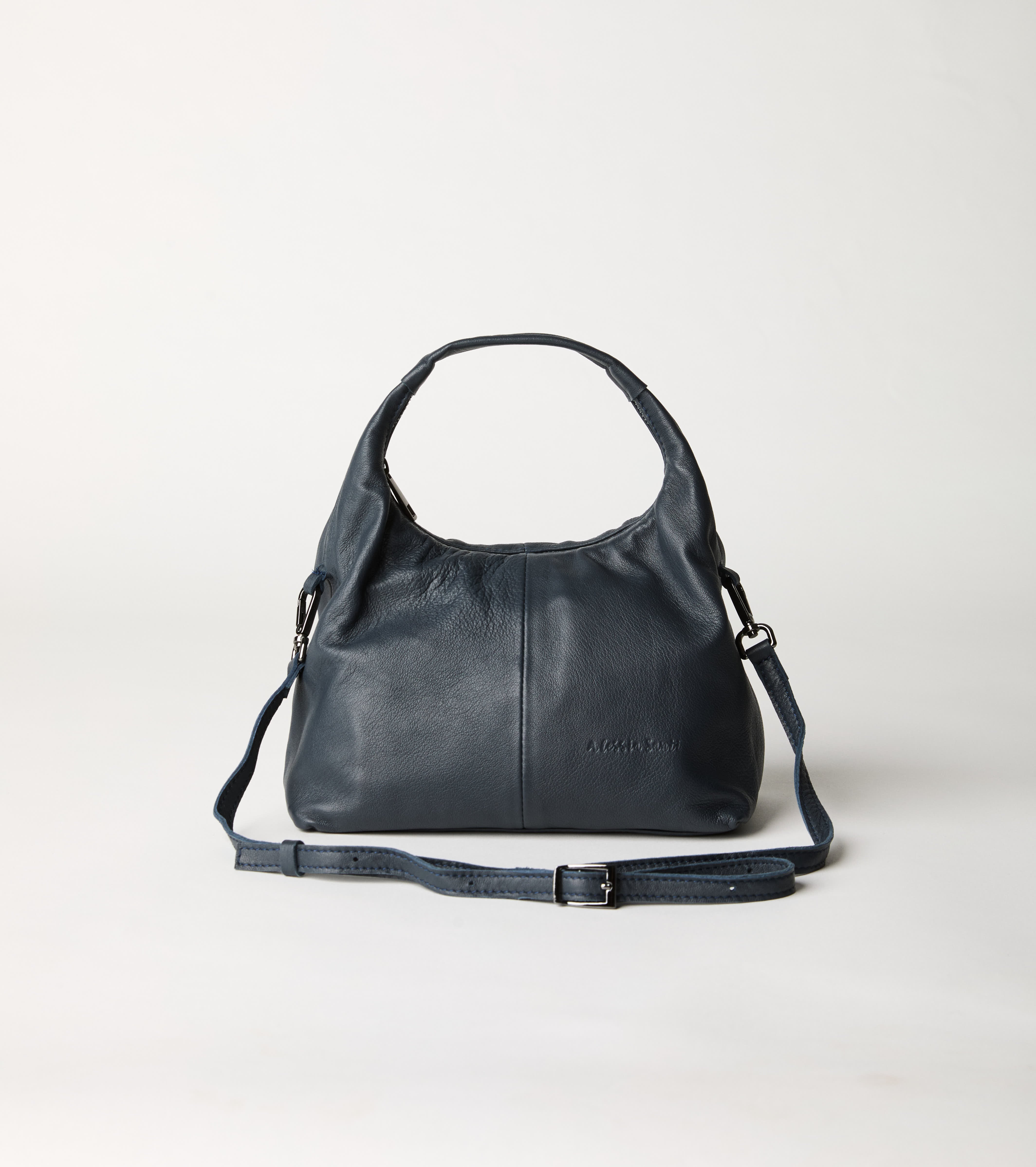 Borsa hobo con logo blu