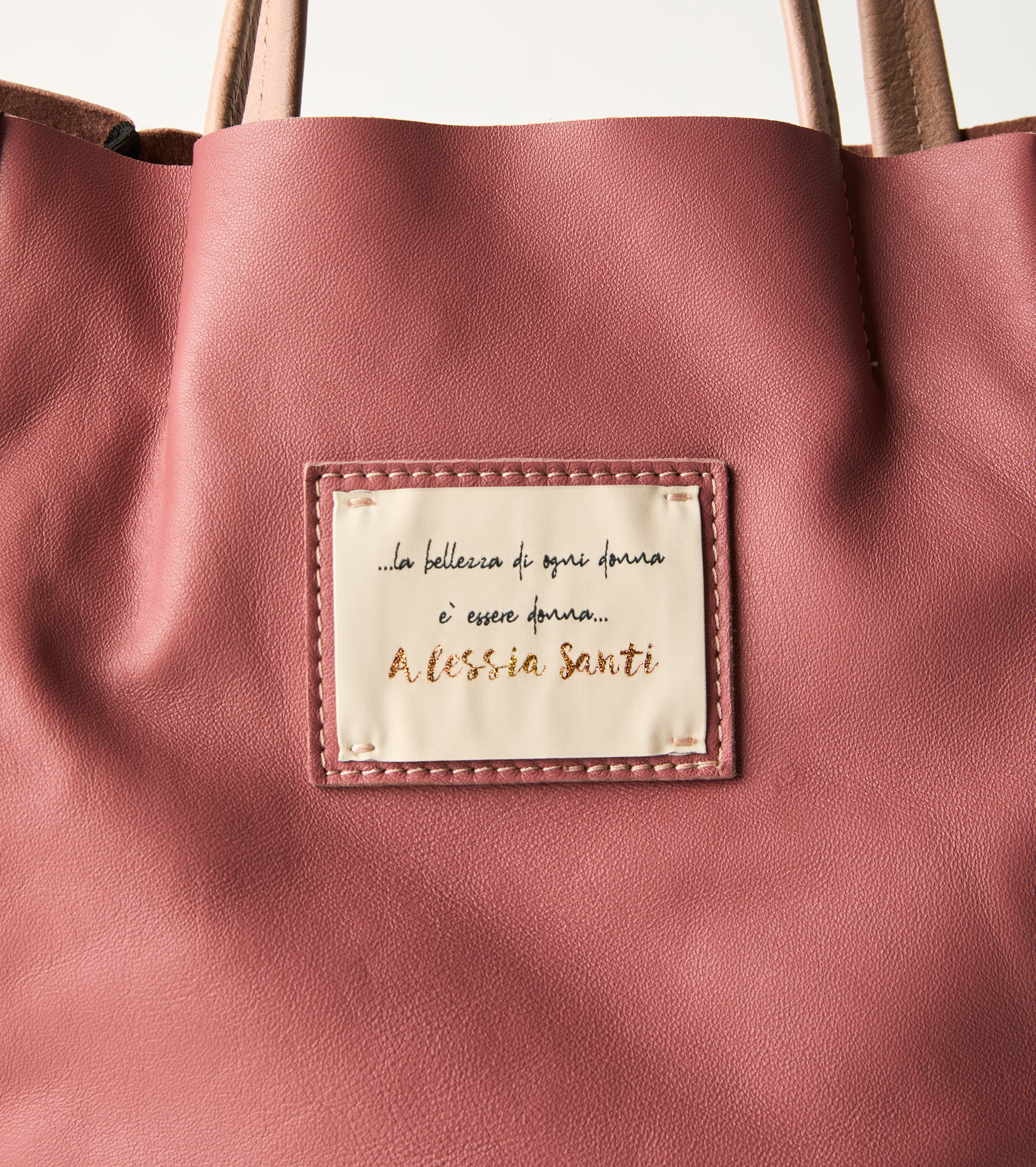Чанта за пазаруване с розова нашивка Alessia Santi