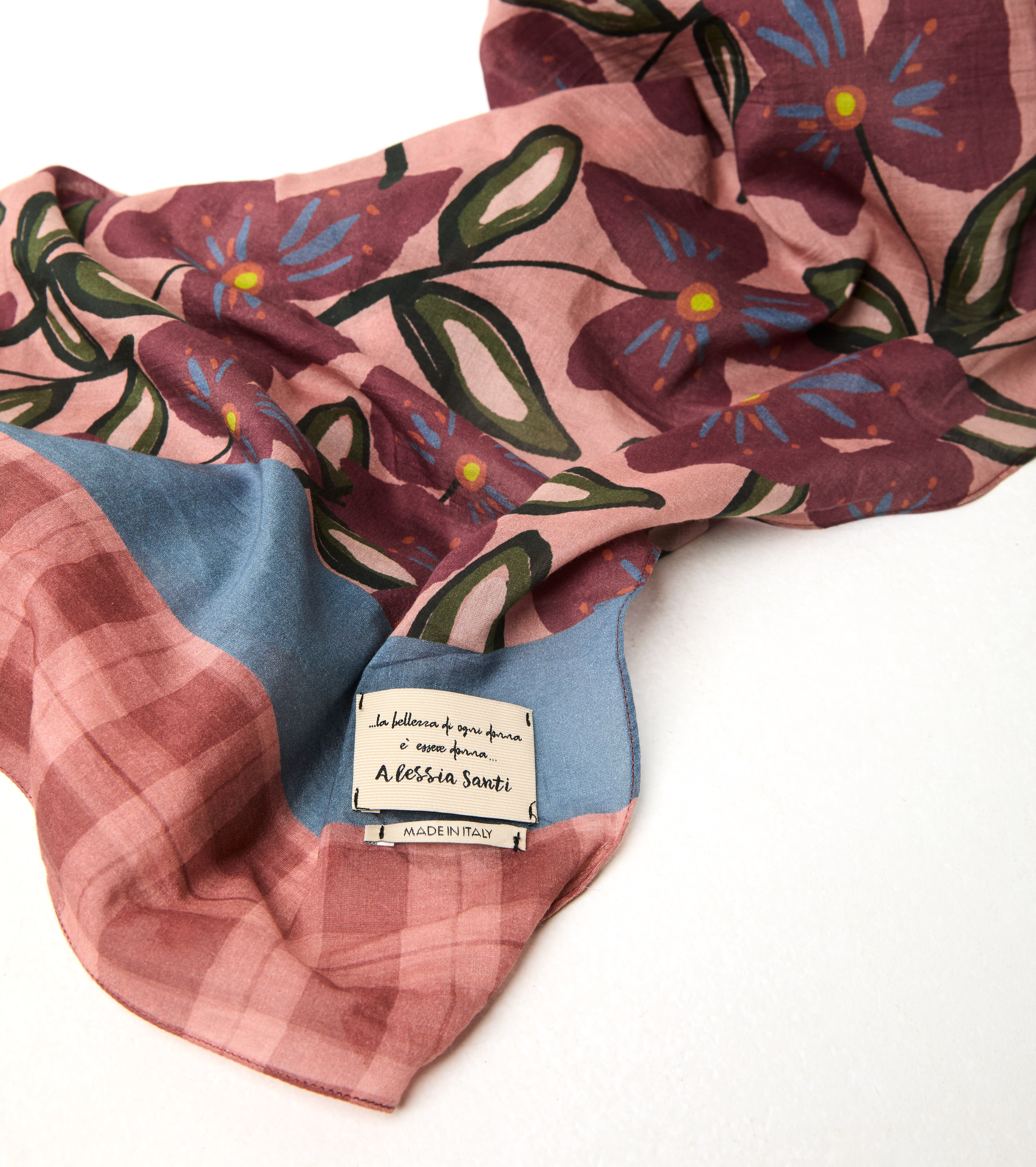 Sciarpa in misto seta floreale fiori