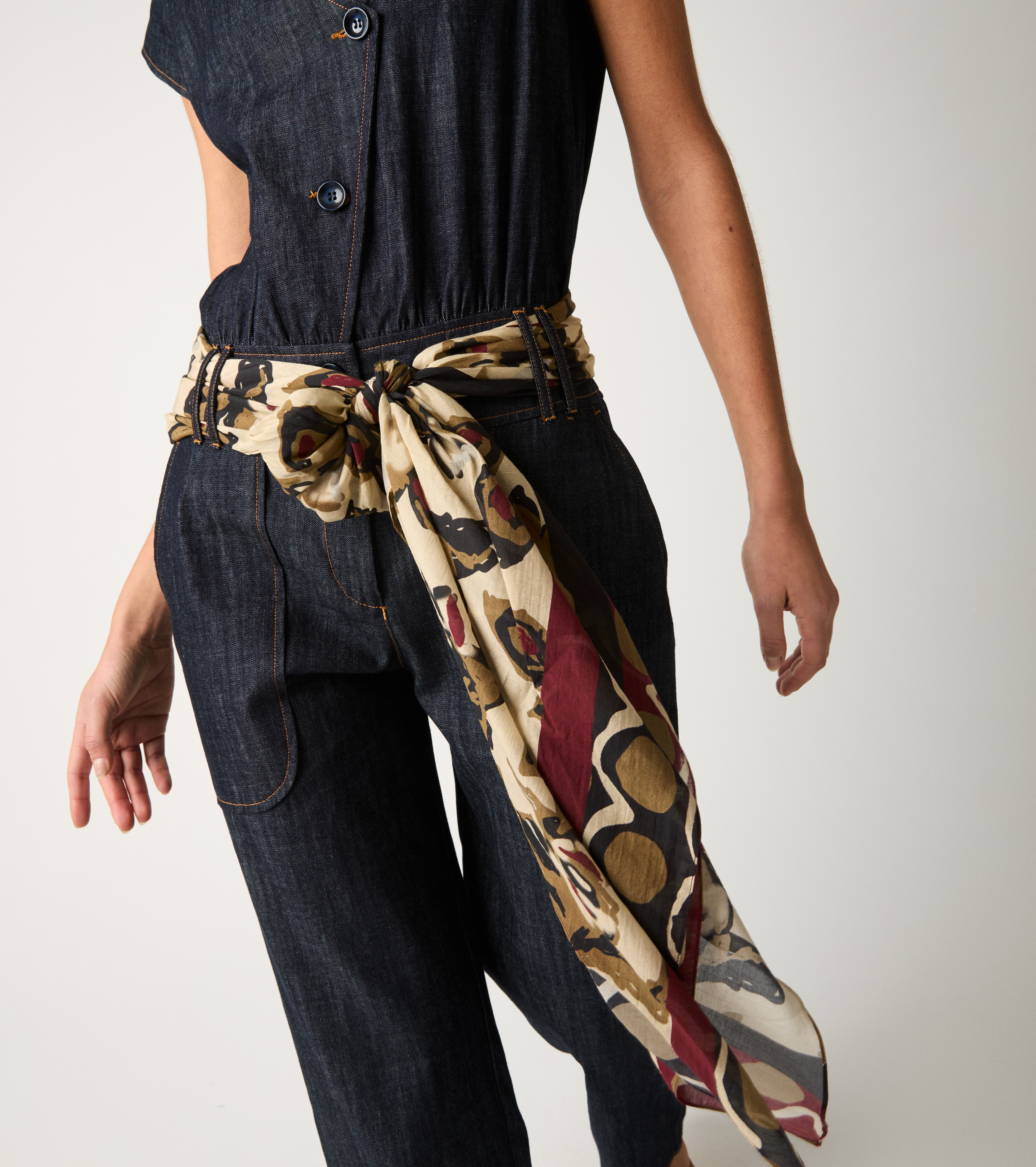 Sciarpa in misto cotone floreale fiori