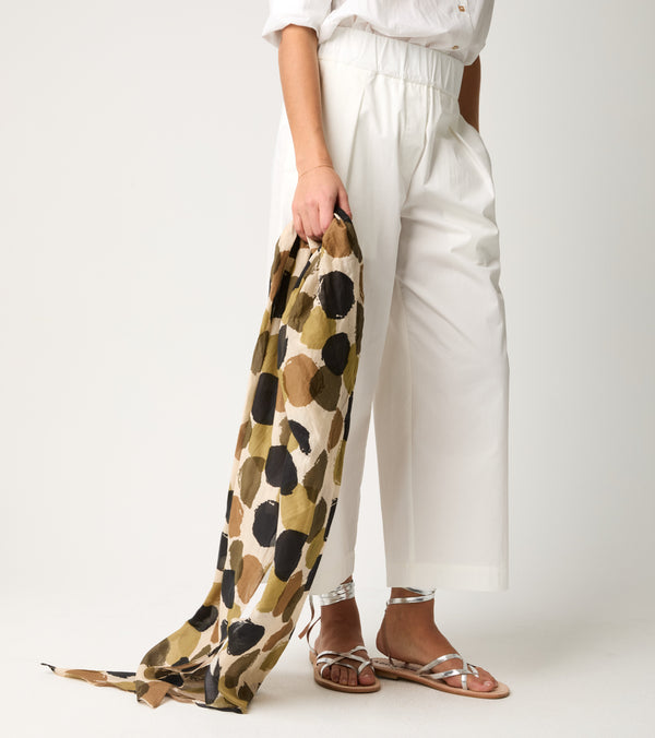 Sciarpa in misto seta stampata pois