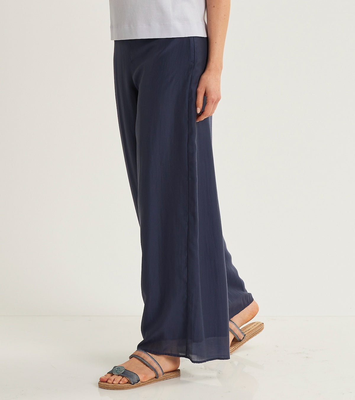 High-waisted palazzo trousers