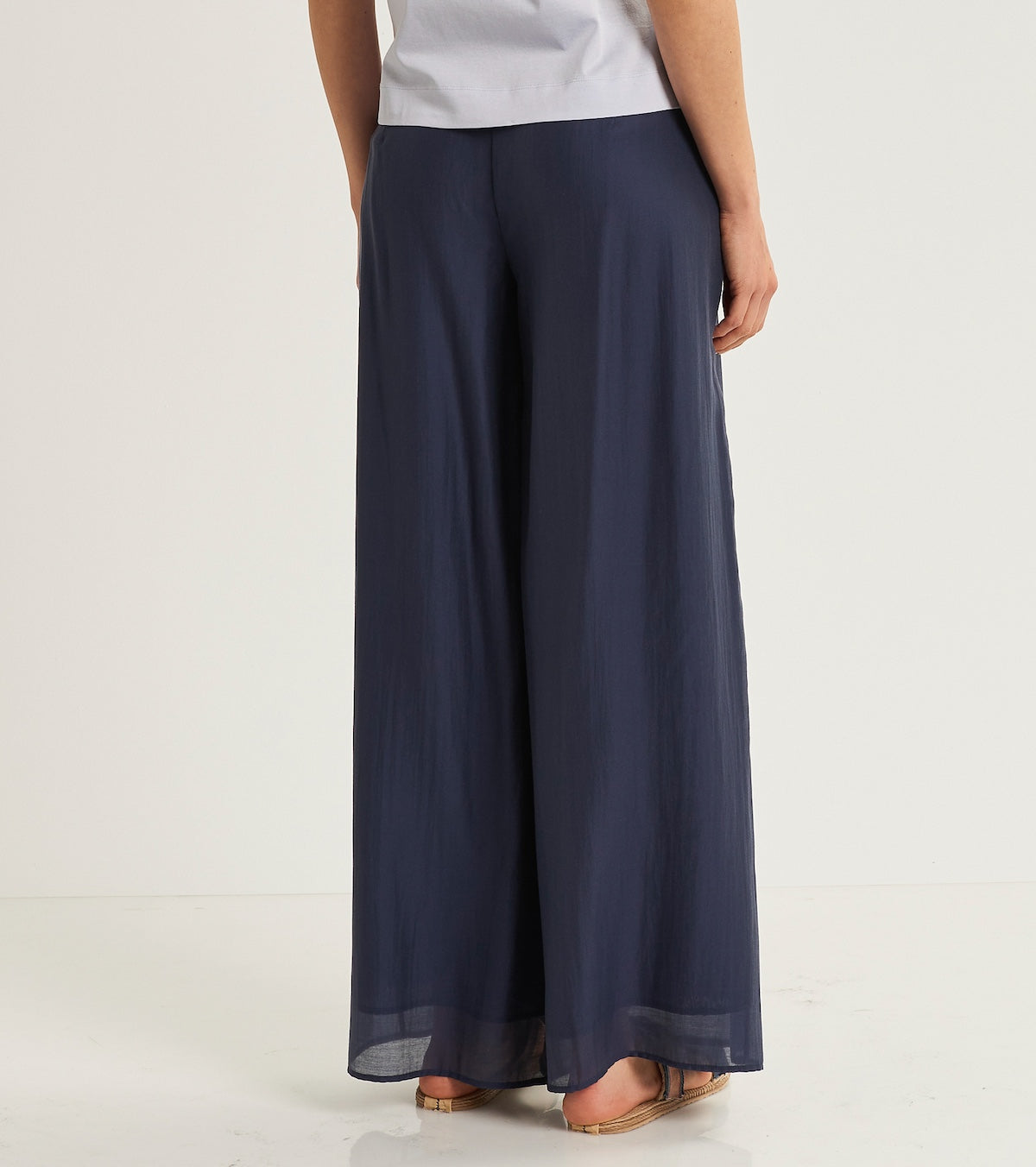 High-waisted palazzo trousers
