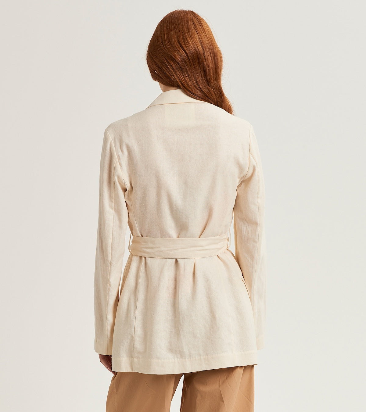 Blazer da donna in cotone e lino
