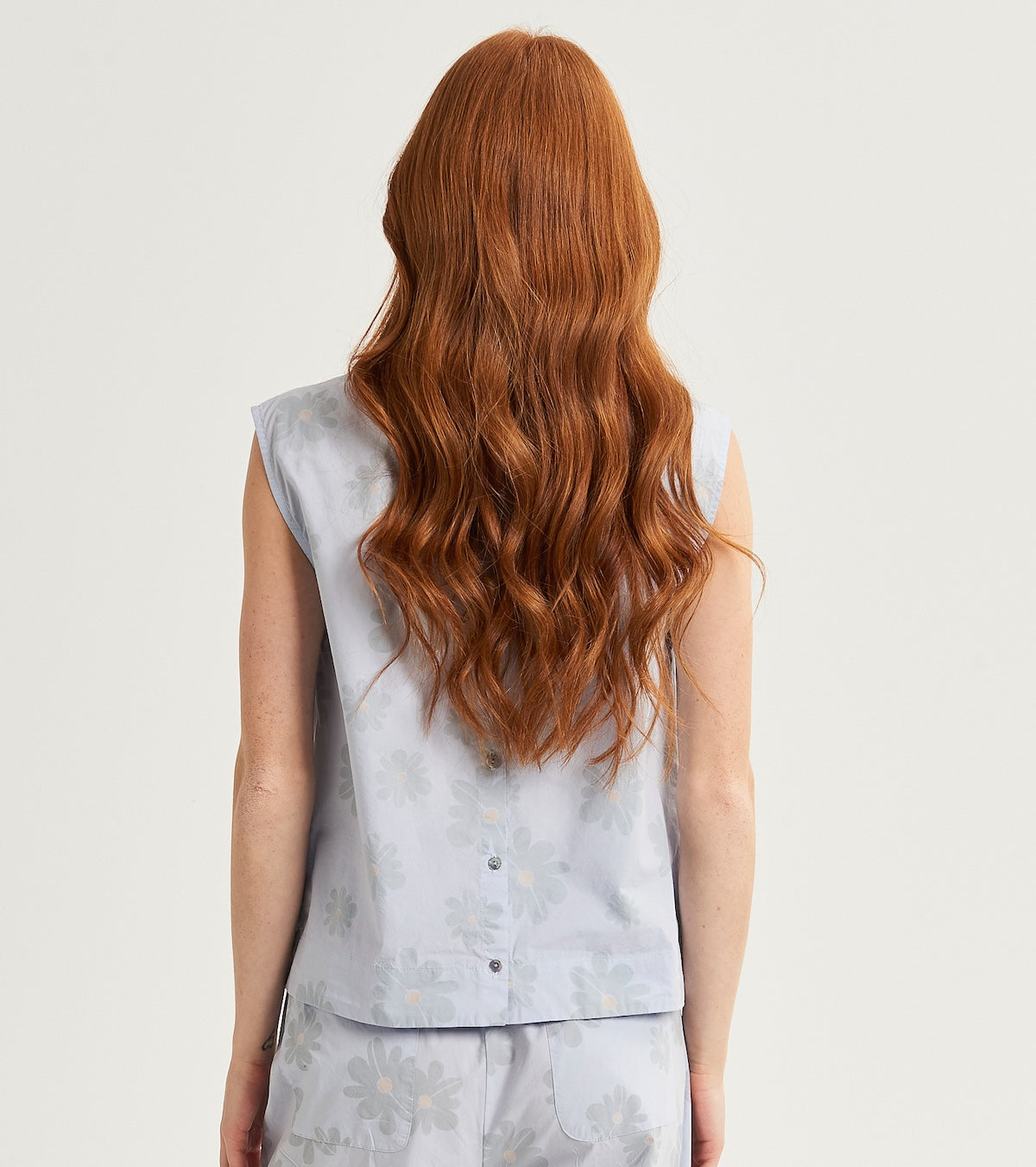 Top da donna in cotone floreale
