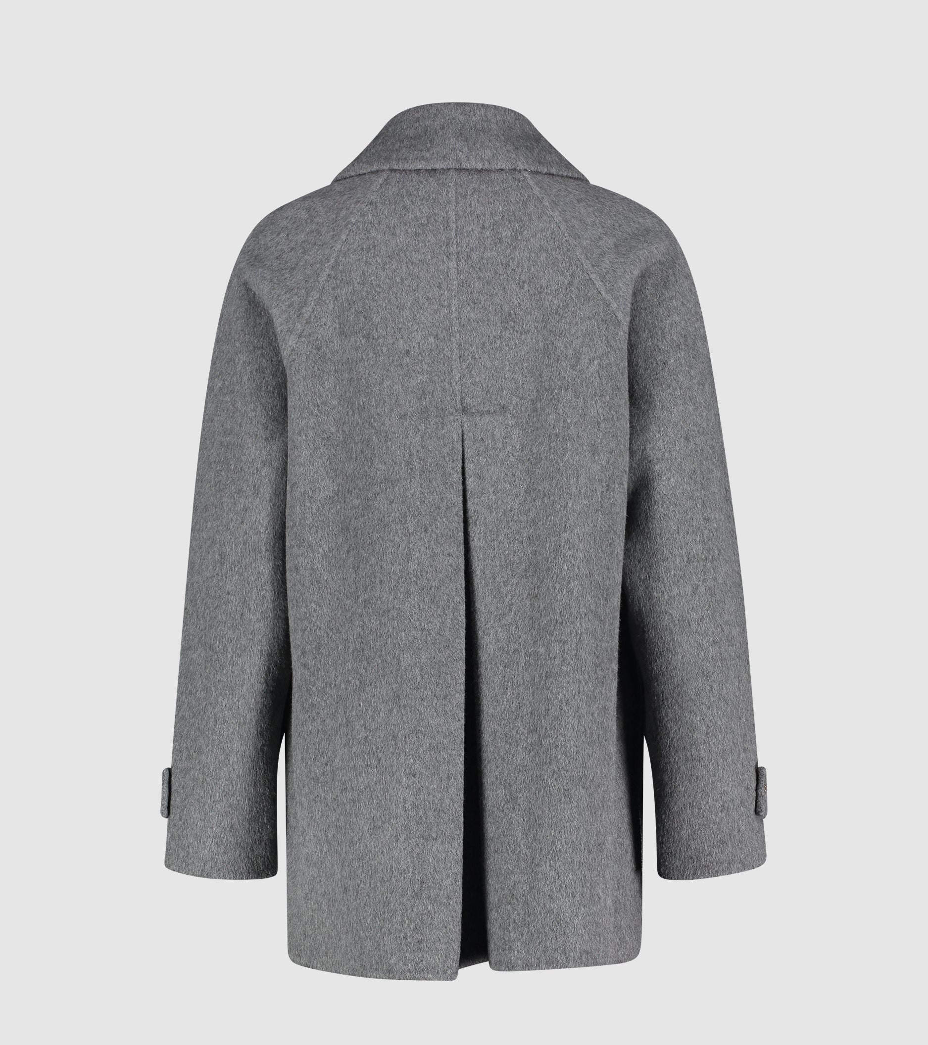 Abrigo cruzado en paño de lana y seda