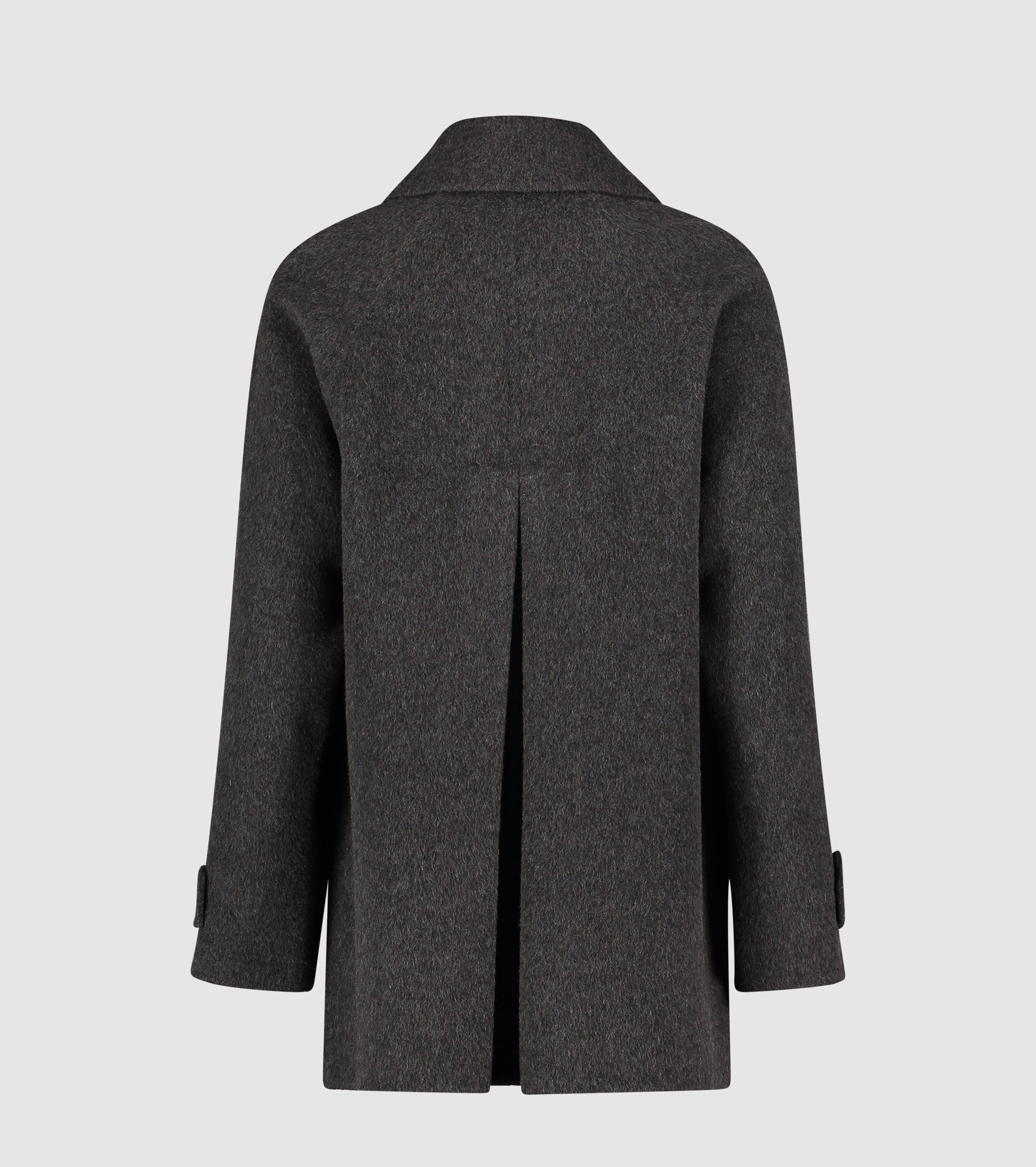 Abrigo cruzado en paño de lana y seda