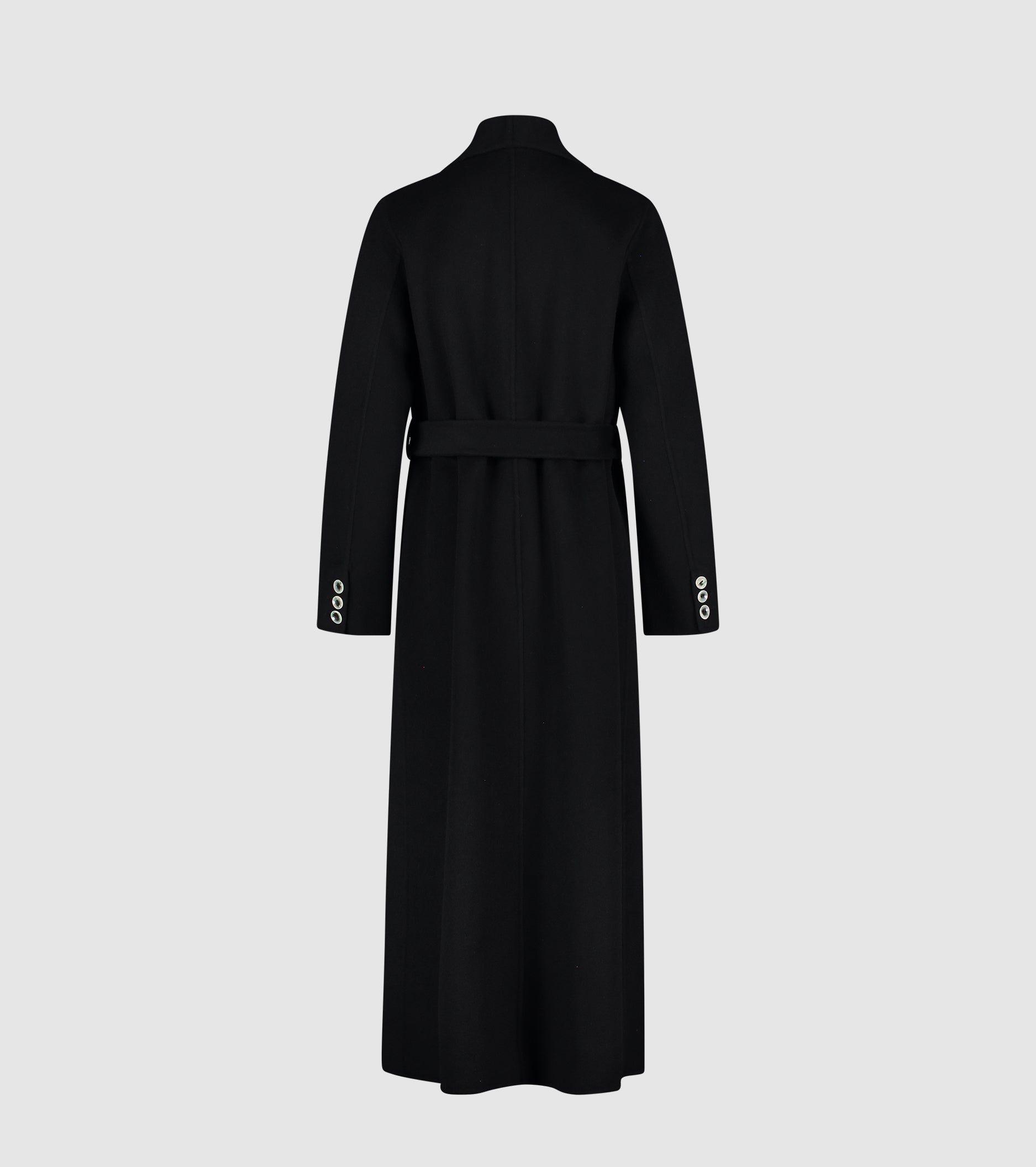 Long wool coat with belt