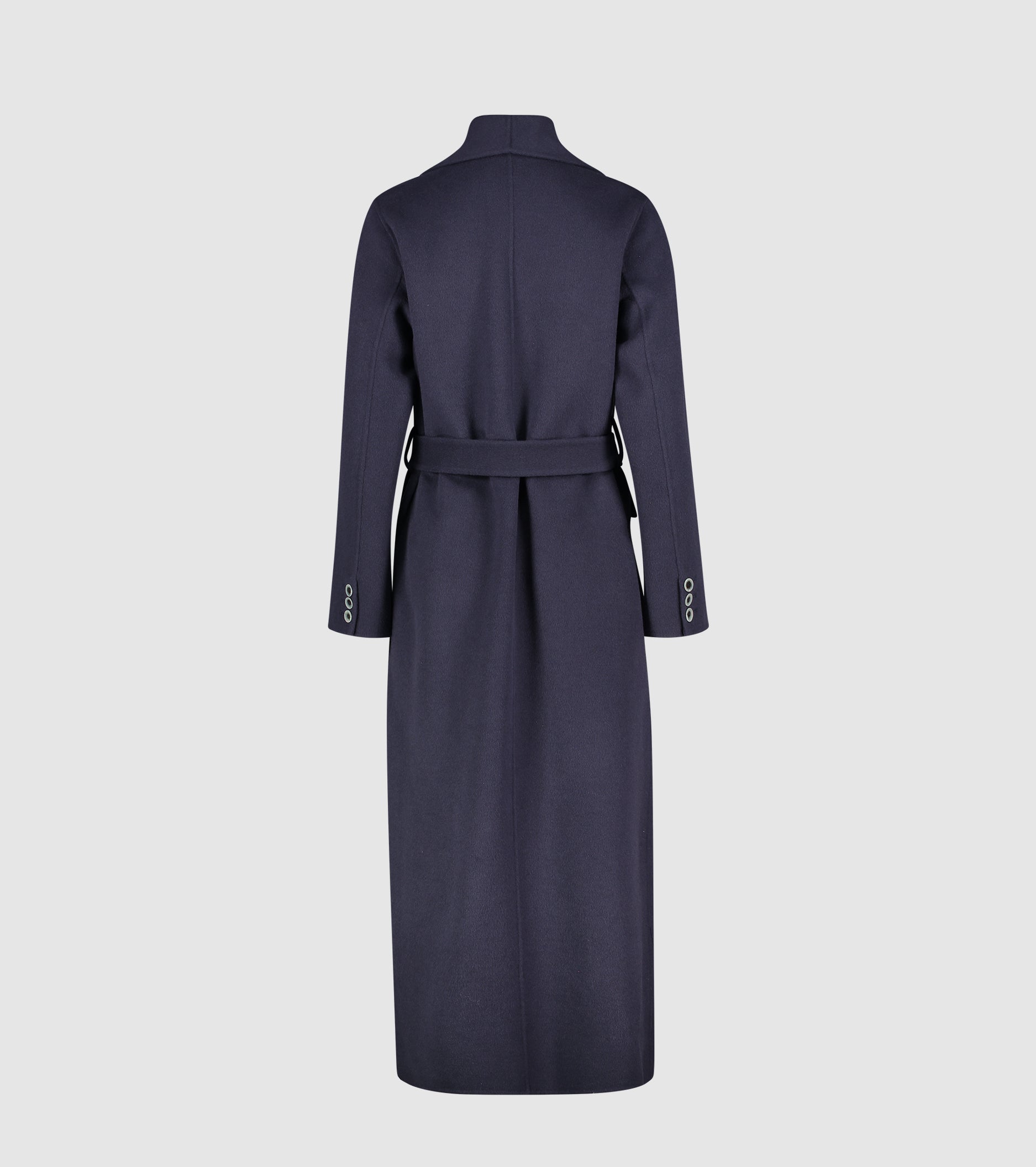 Long wool coat with belt