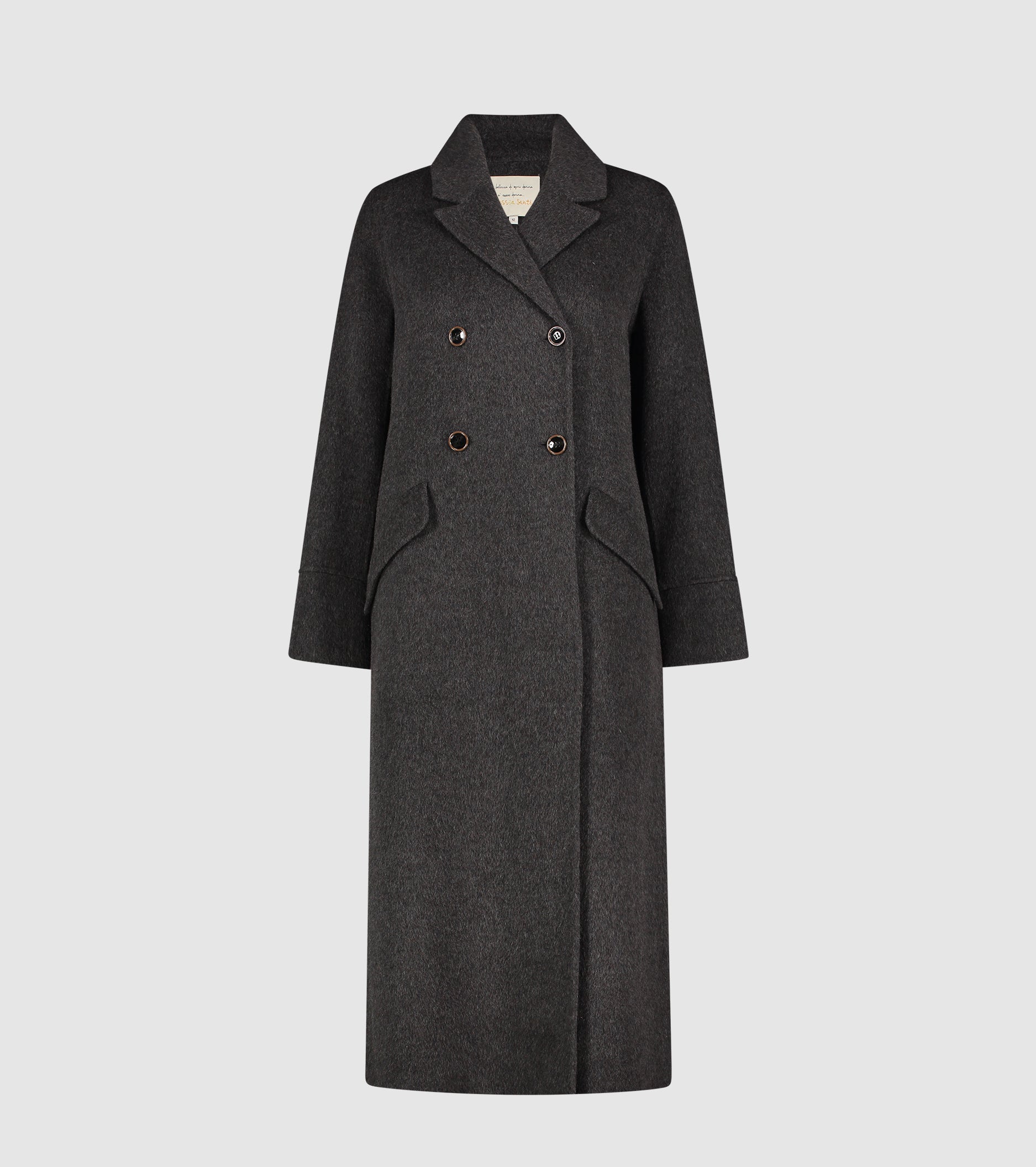 Abrigo de paño de lana y seda