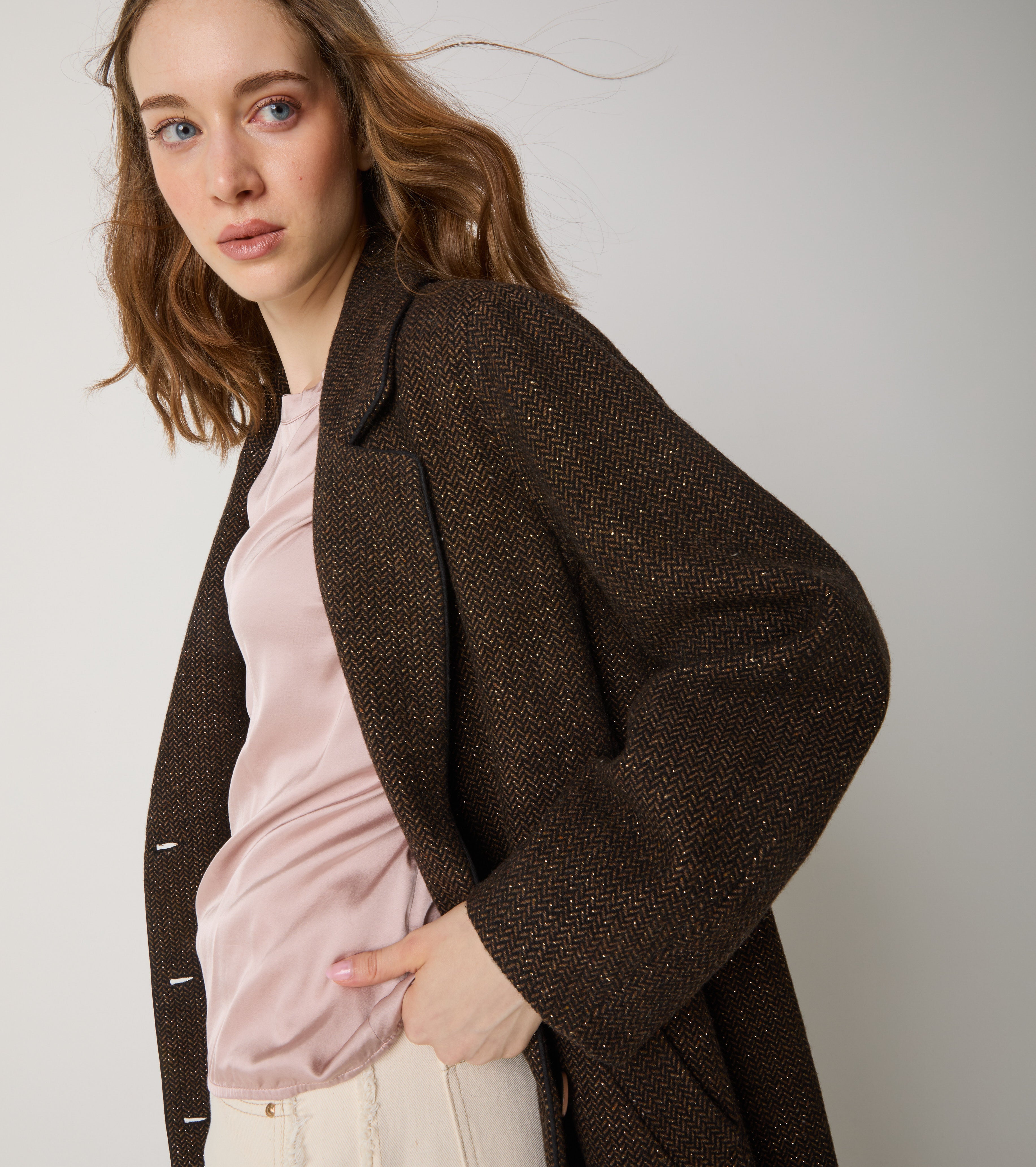 Wool coat with lapels