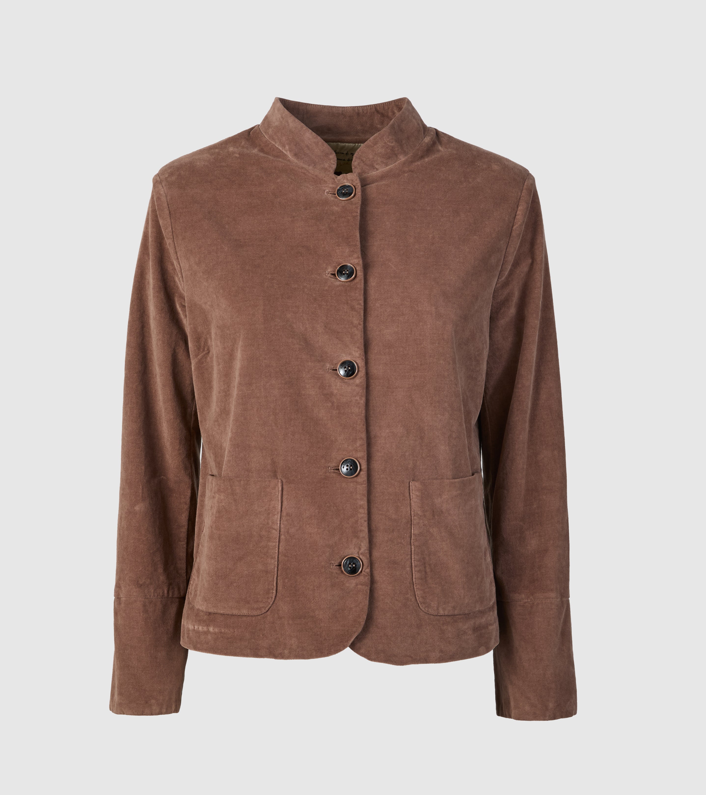 Cropped jacket in cotton velvet