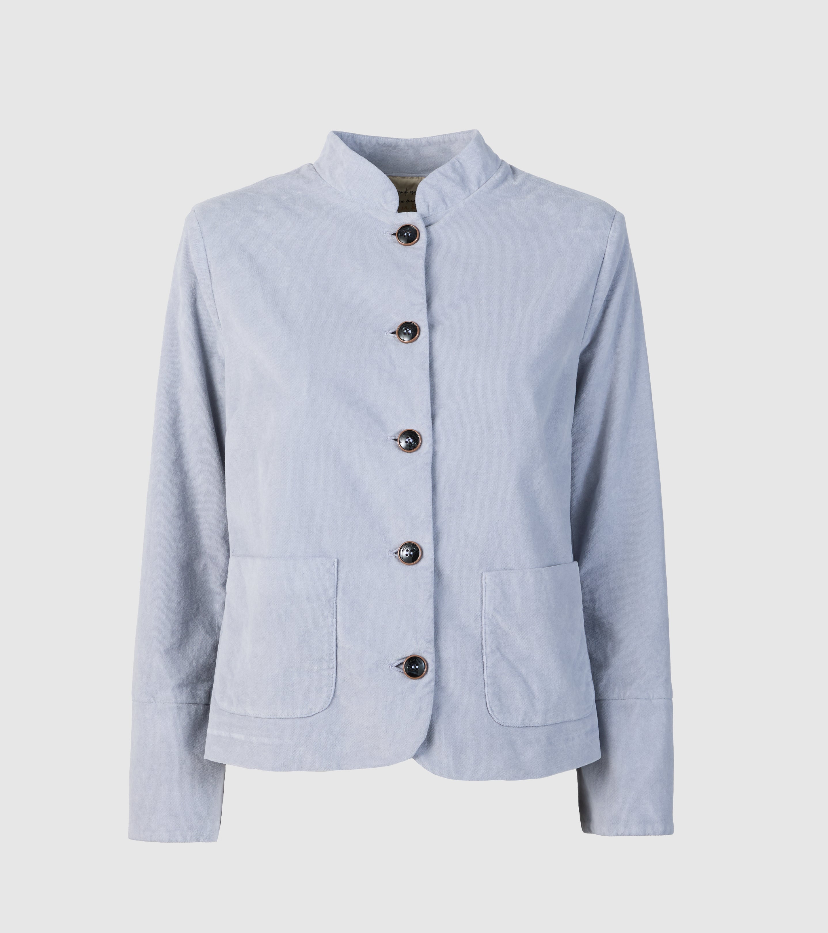 Cropped jacket in cotton velvet