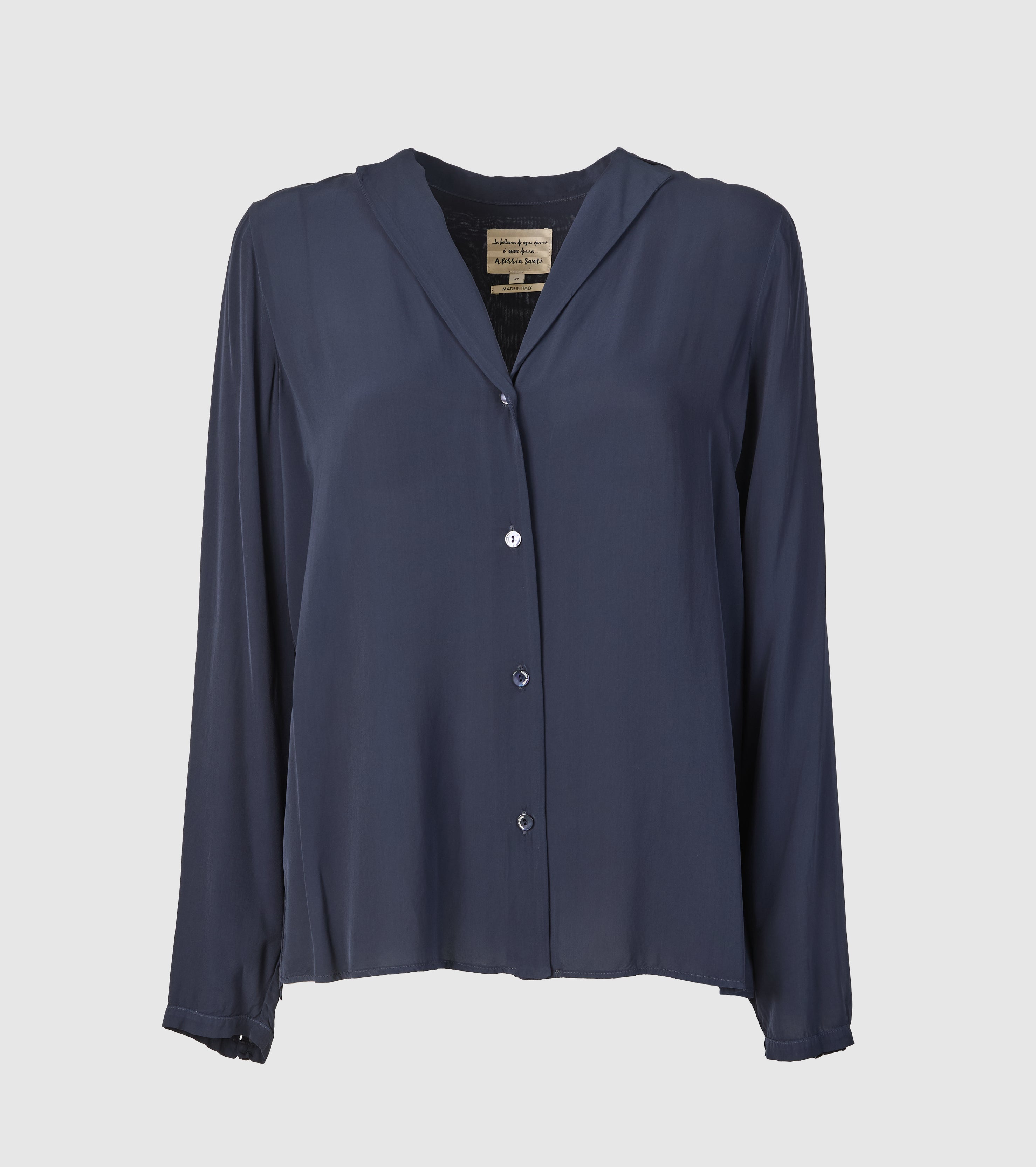 Camicia in crêpe con revers