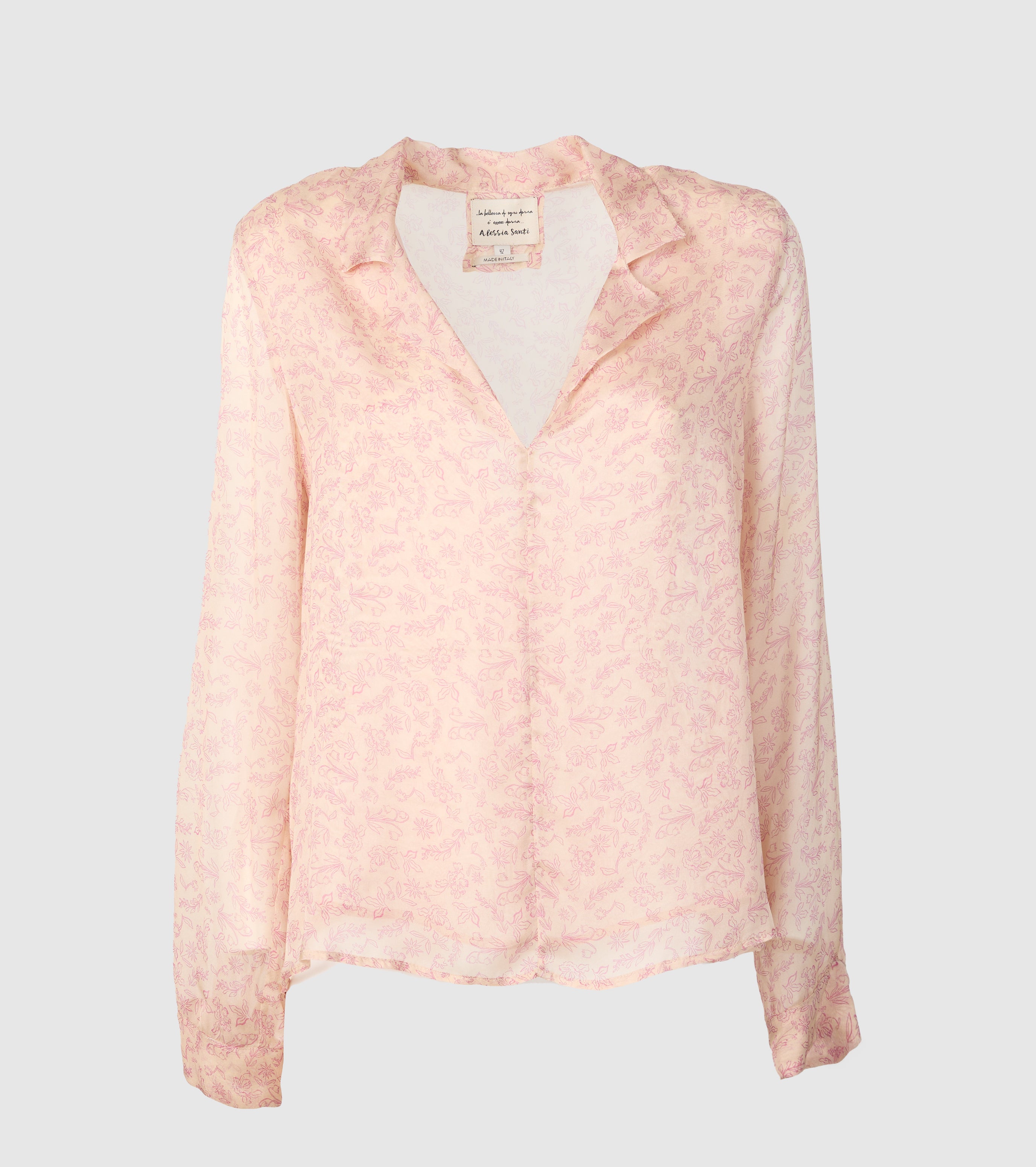 Silkebluse med print