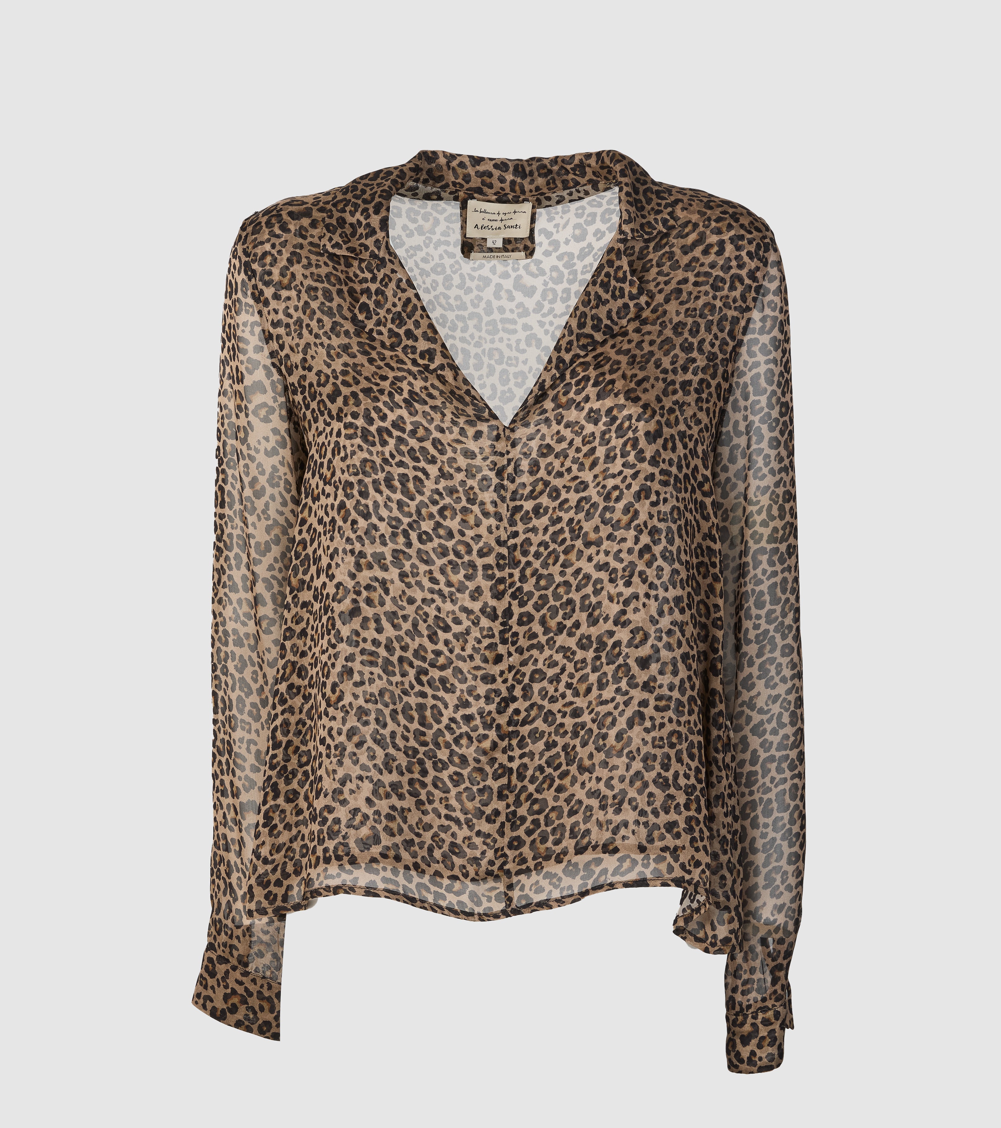 Silkebluse med print