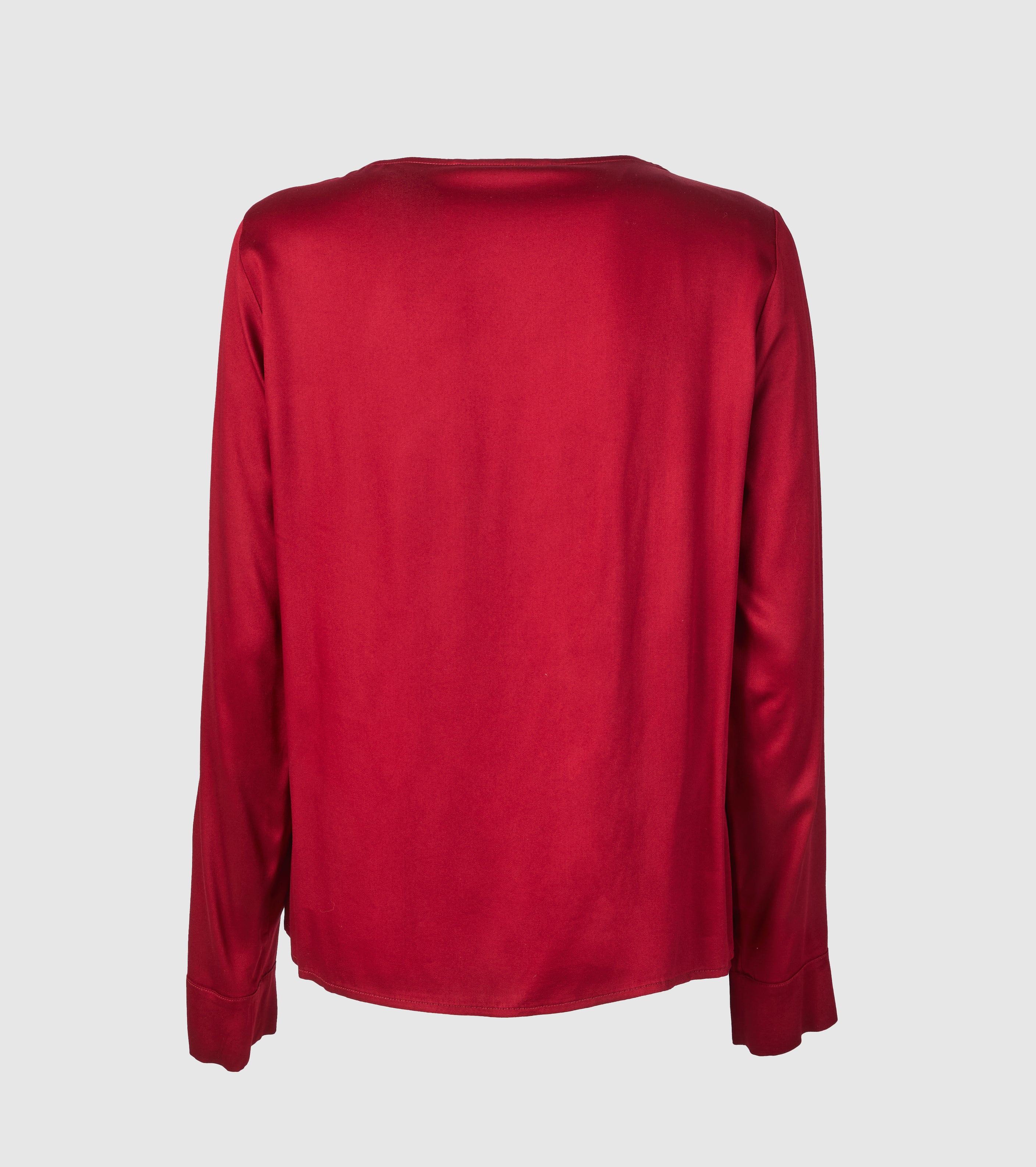 Blusa in Raso di Viscosa con Maniche Lunghe