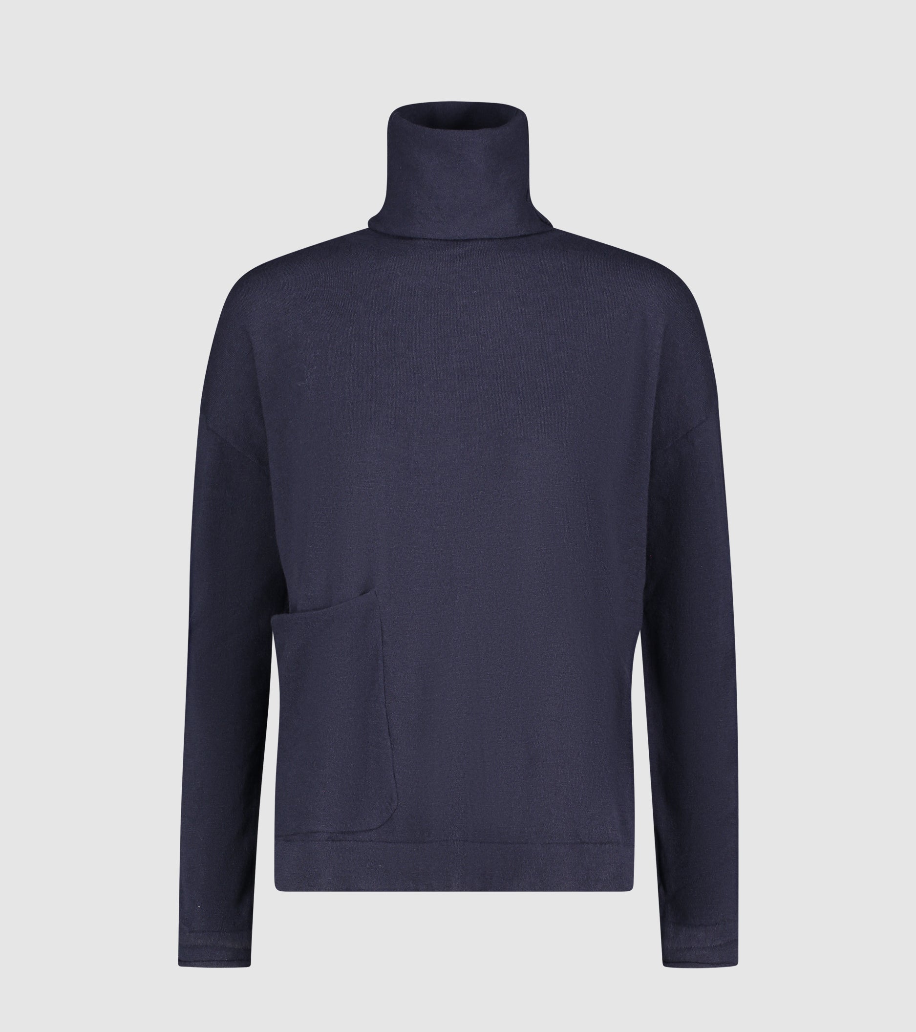 Suéter de cuello alto de lana con bolsillo