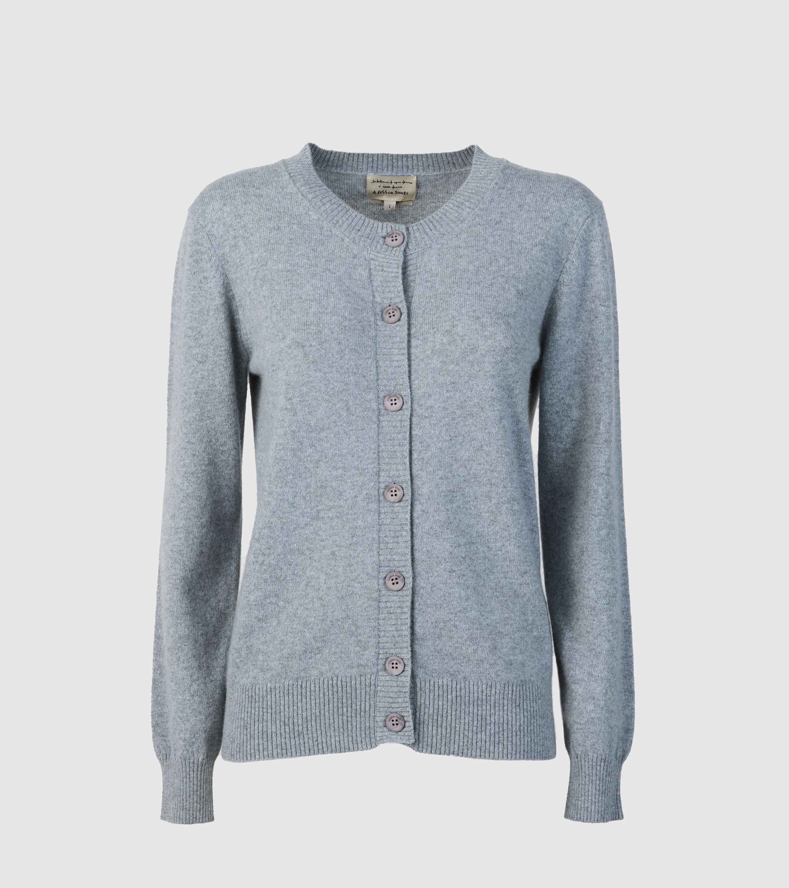 Cardigan girocollo in cashmere