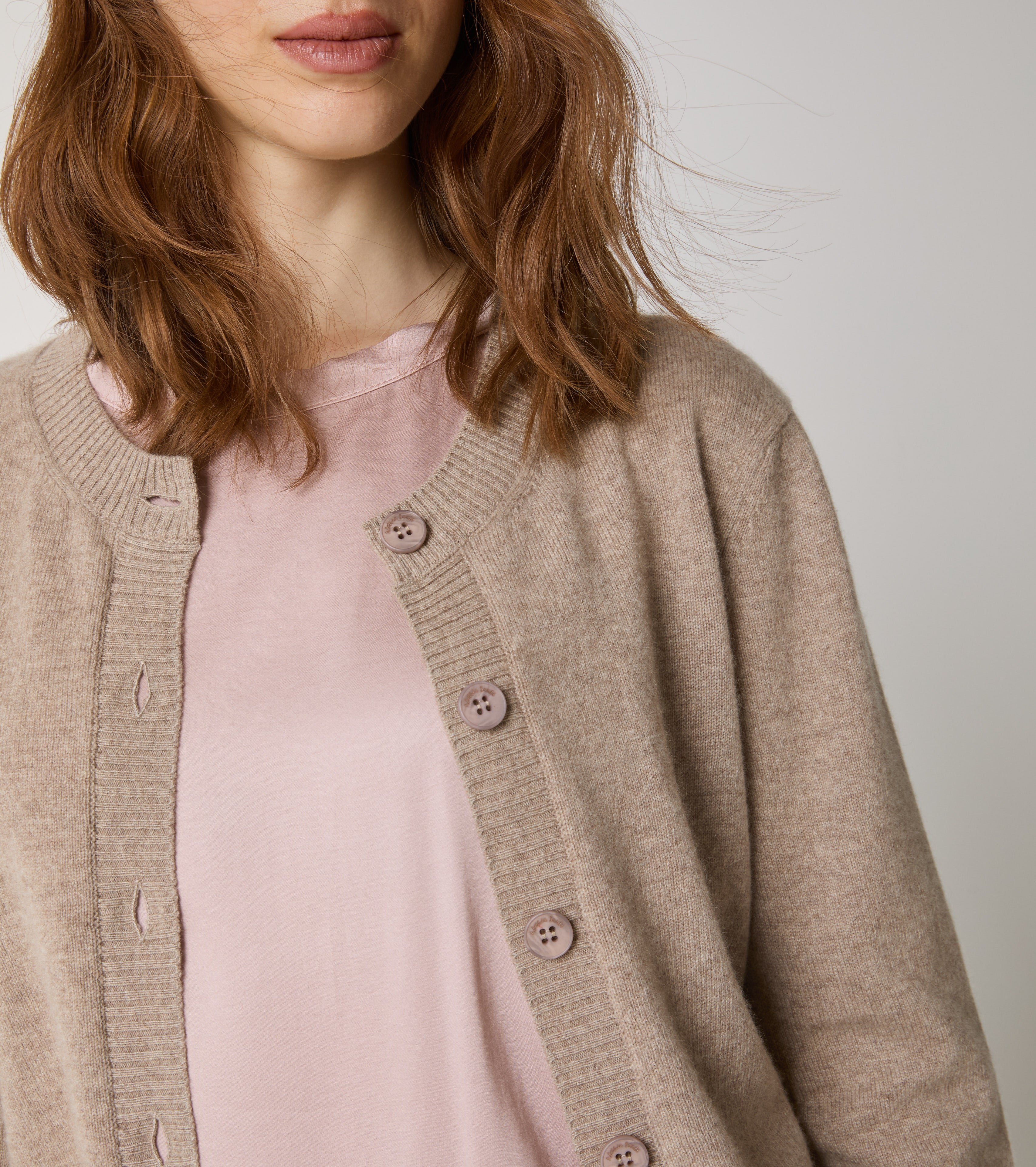 Cárdigan de cuello redondo de cachemira