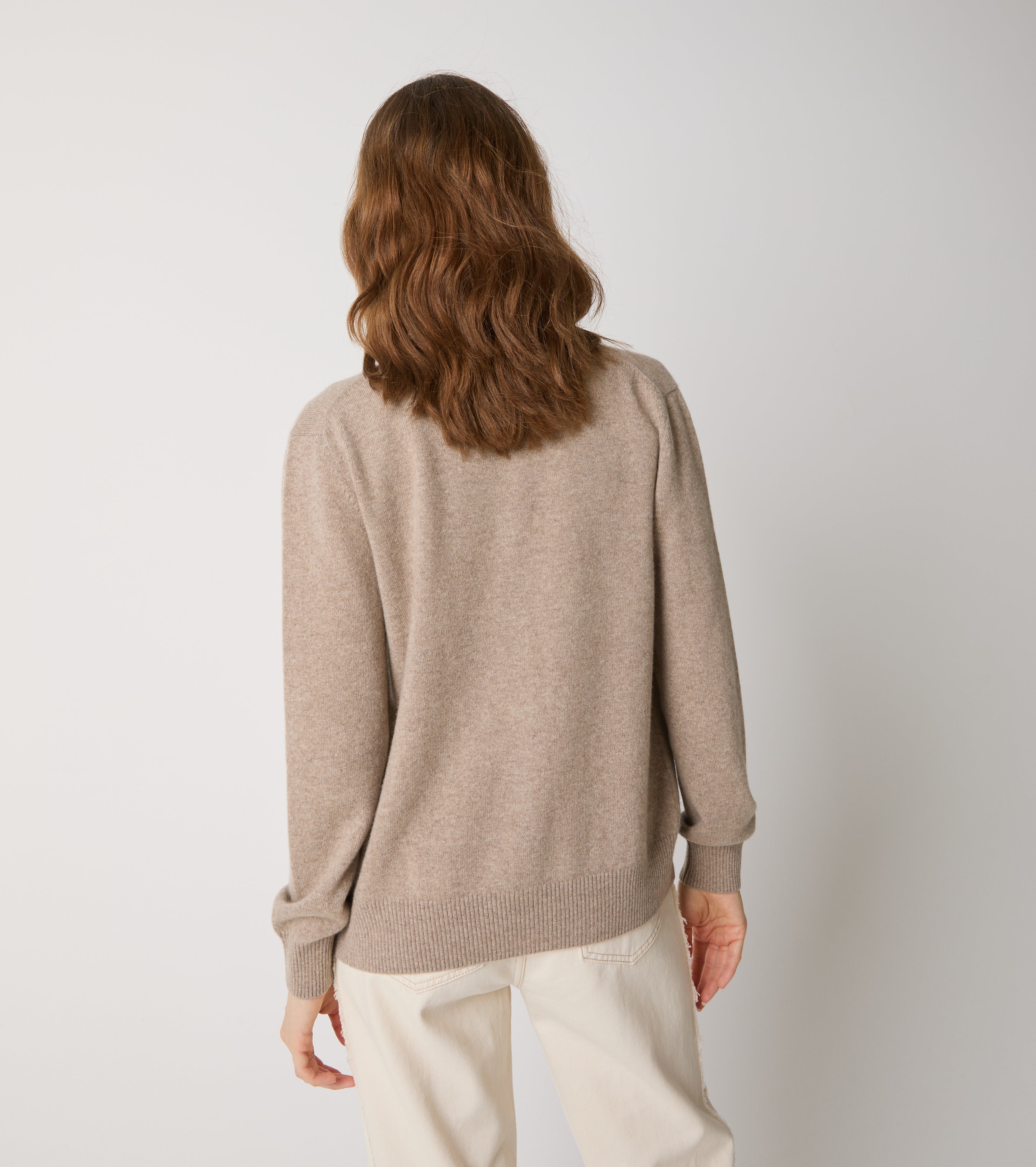 Cárdigan de cuello redondo de cachemira