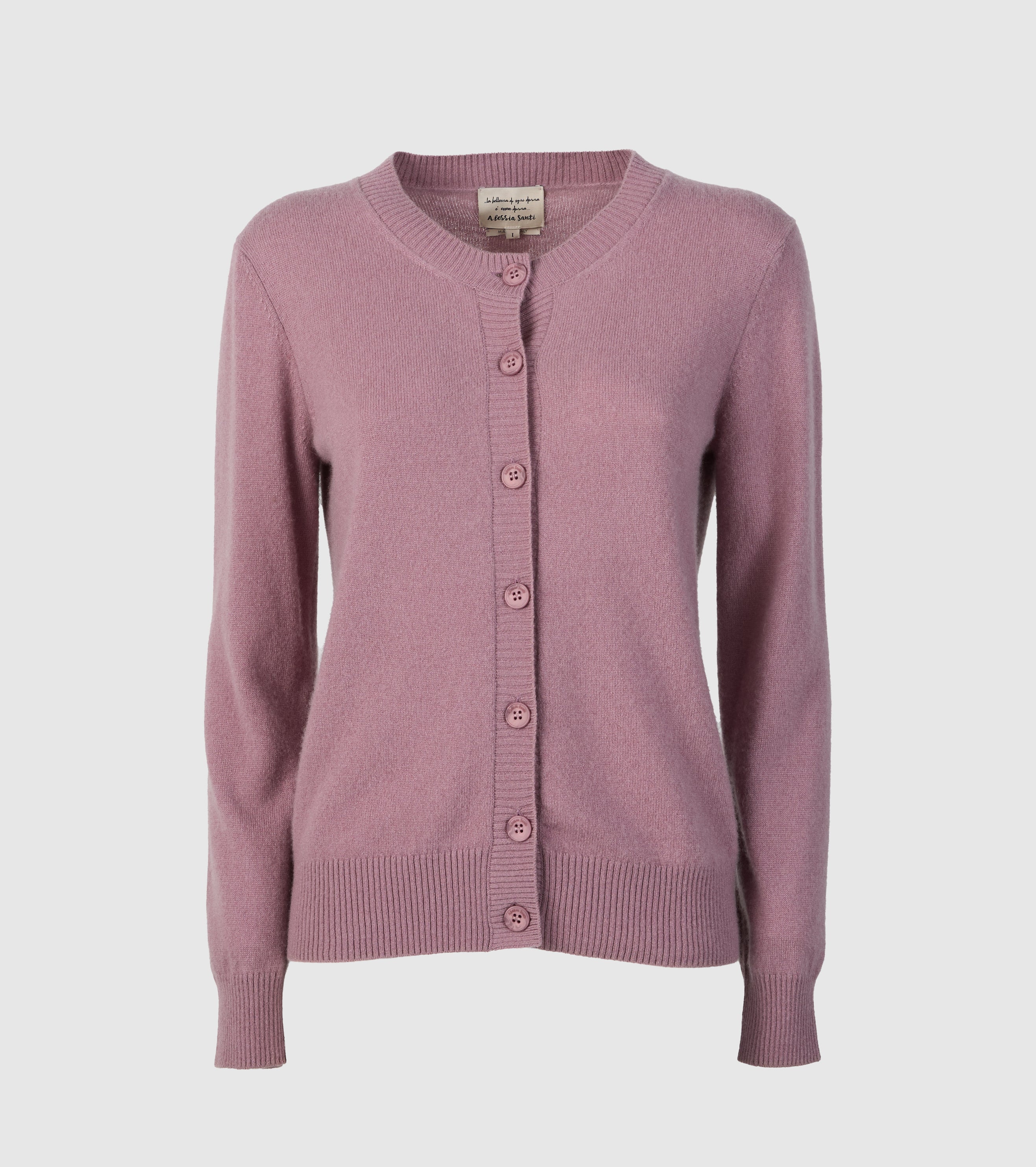 Cardigan girocollo in cashmere