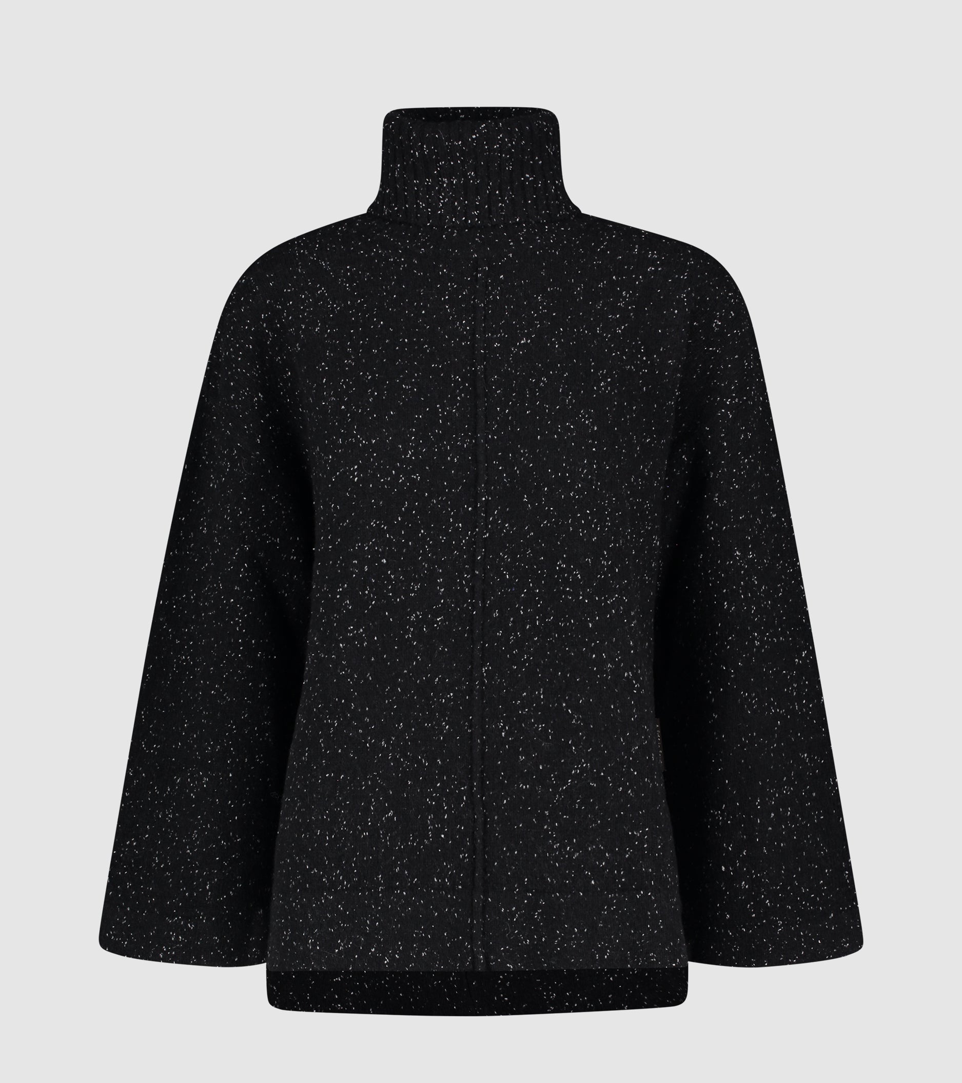 Suéter de cuello alto de lana con aberturas