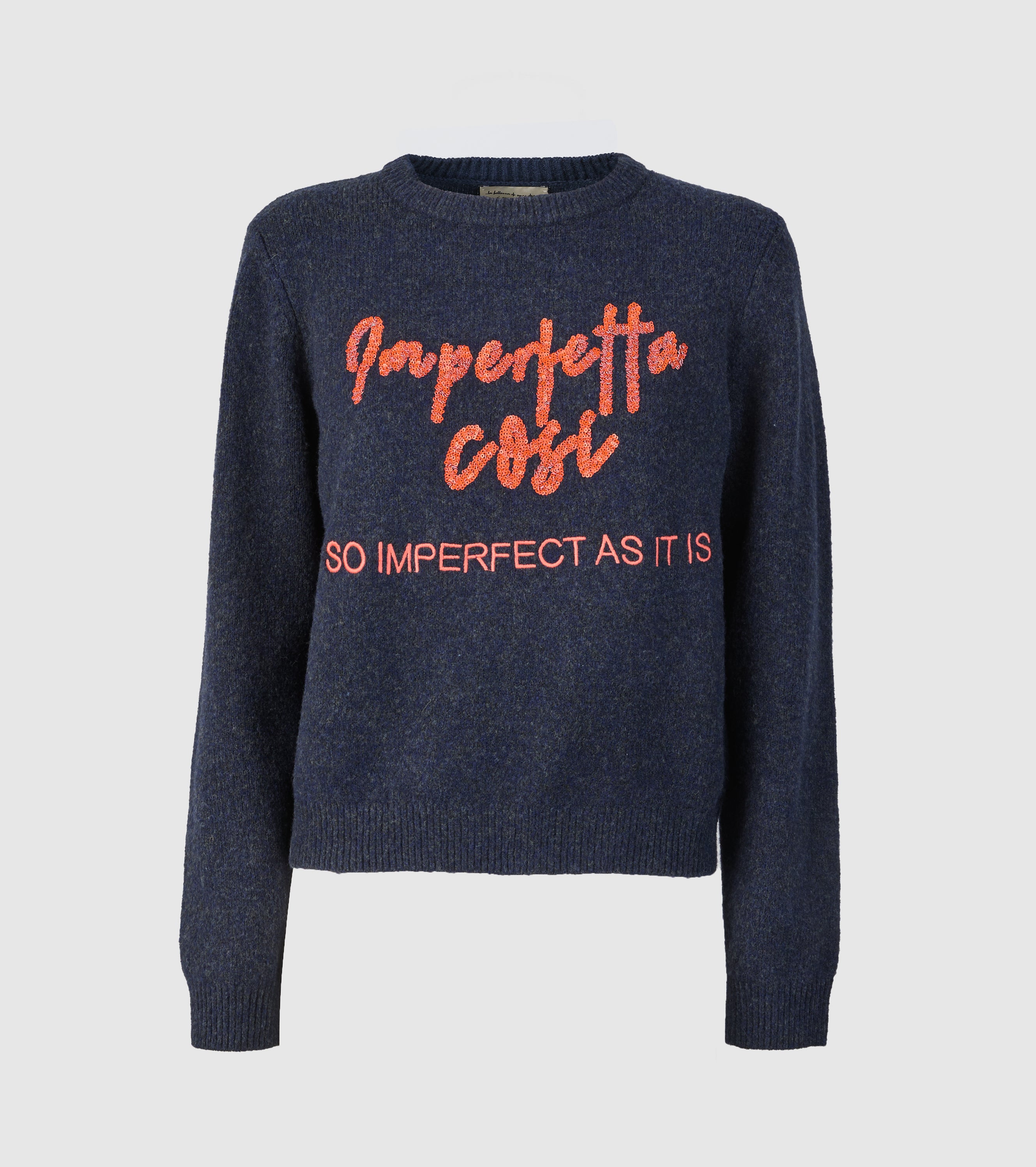 Maglia girocollo in lana con lettering